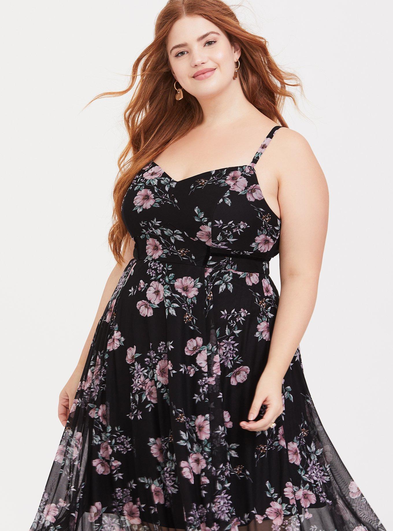 Torrid black store floral dress