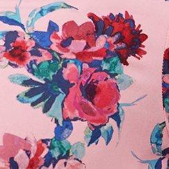 Plus Size Midi Challis Shirt Dress, FLORAL PINK, swatch