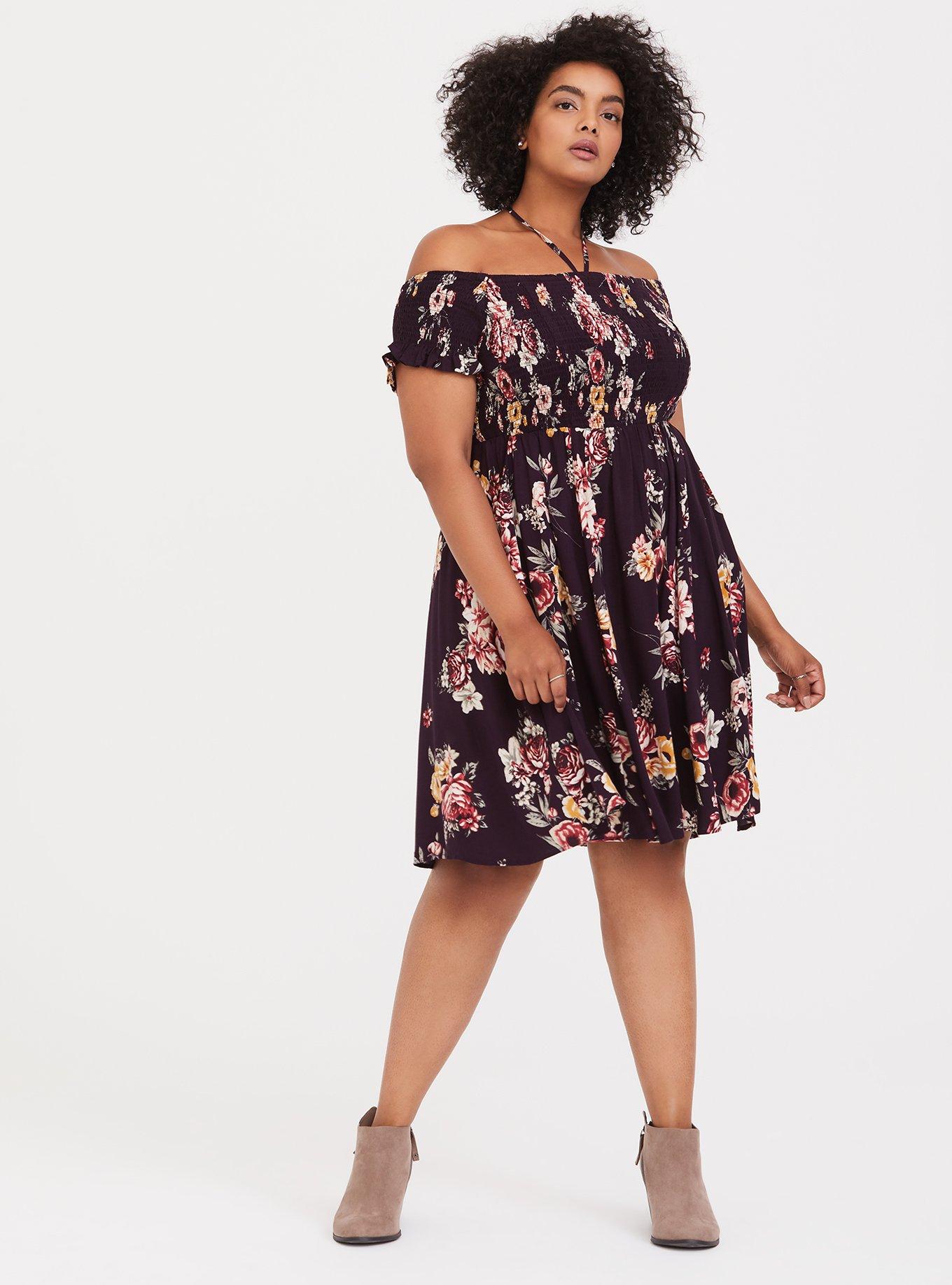 Torrid purple outlet floral dress