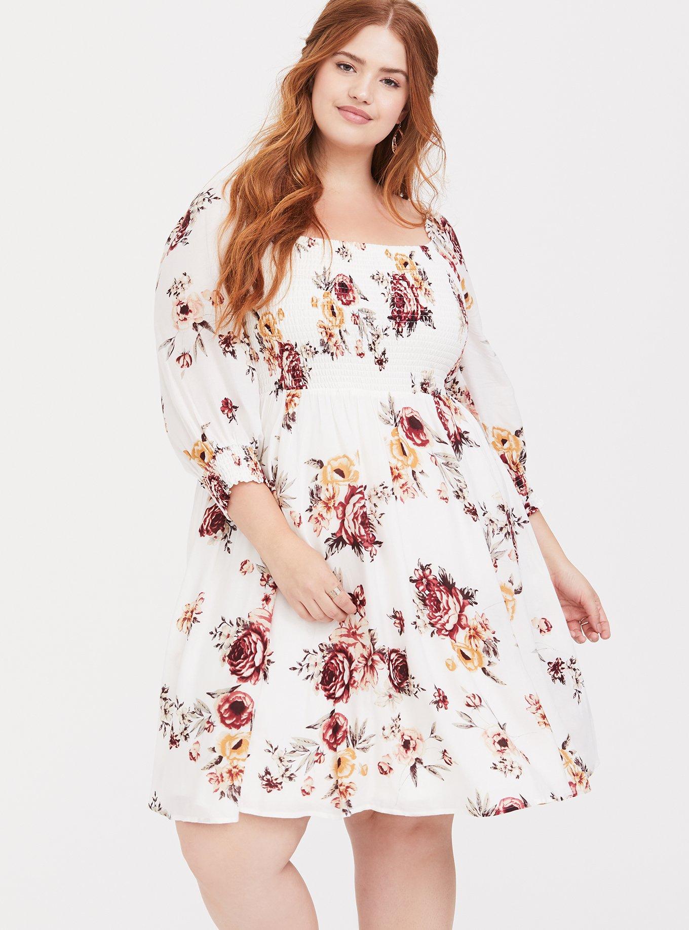 Torrid white floral sales dress