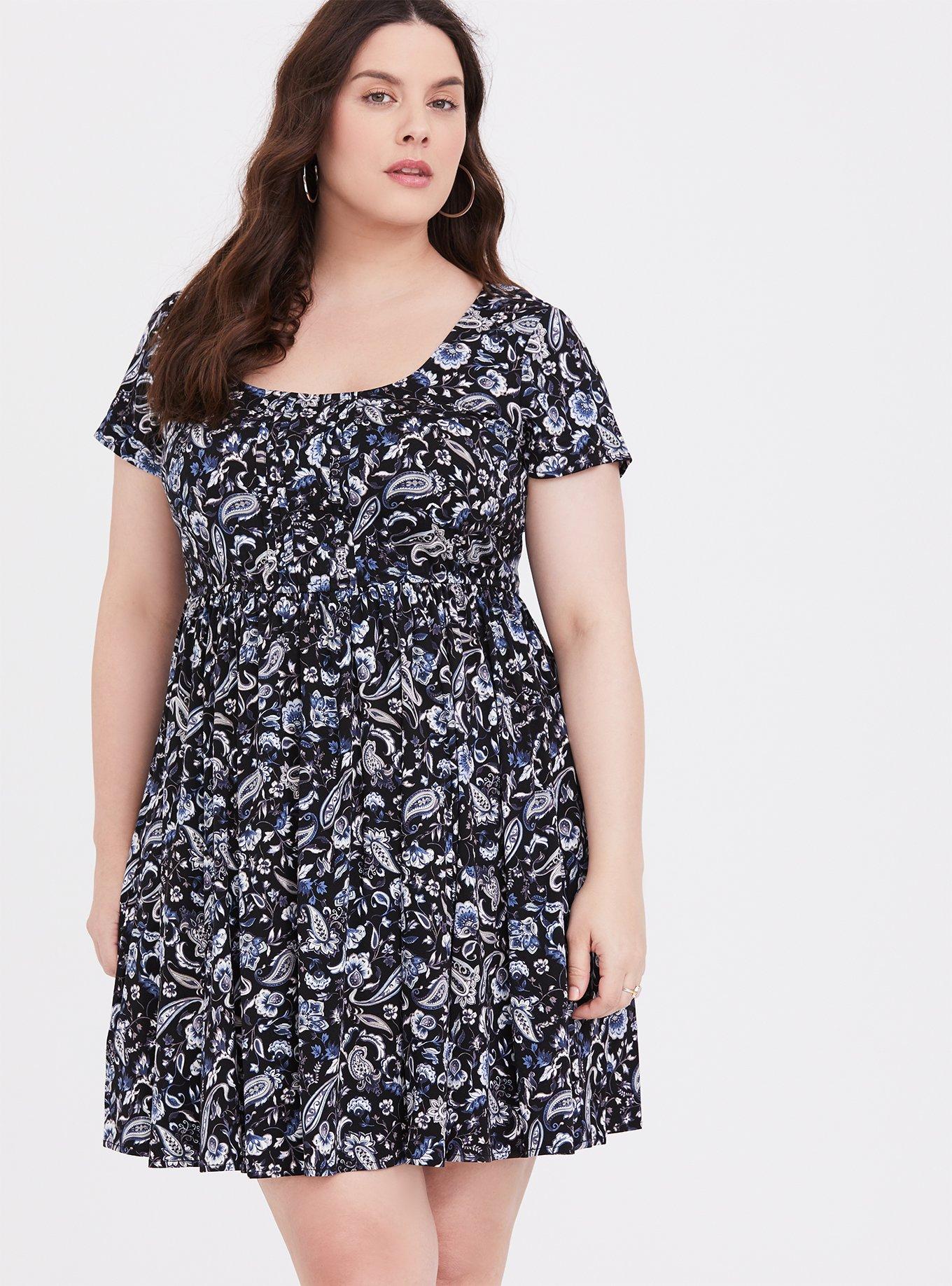 Plus size navy shops skater dress