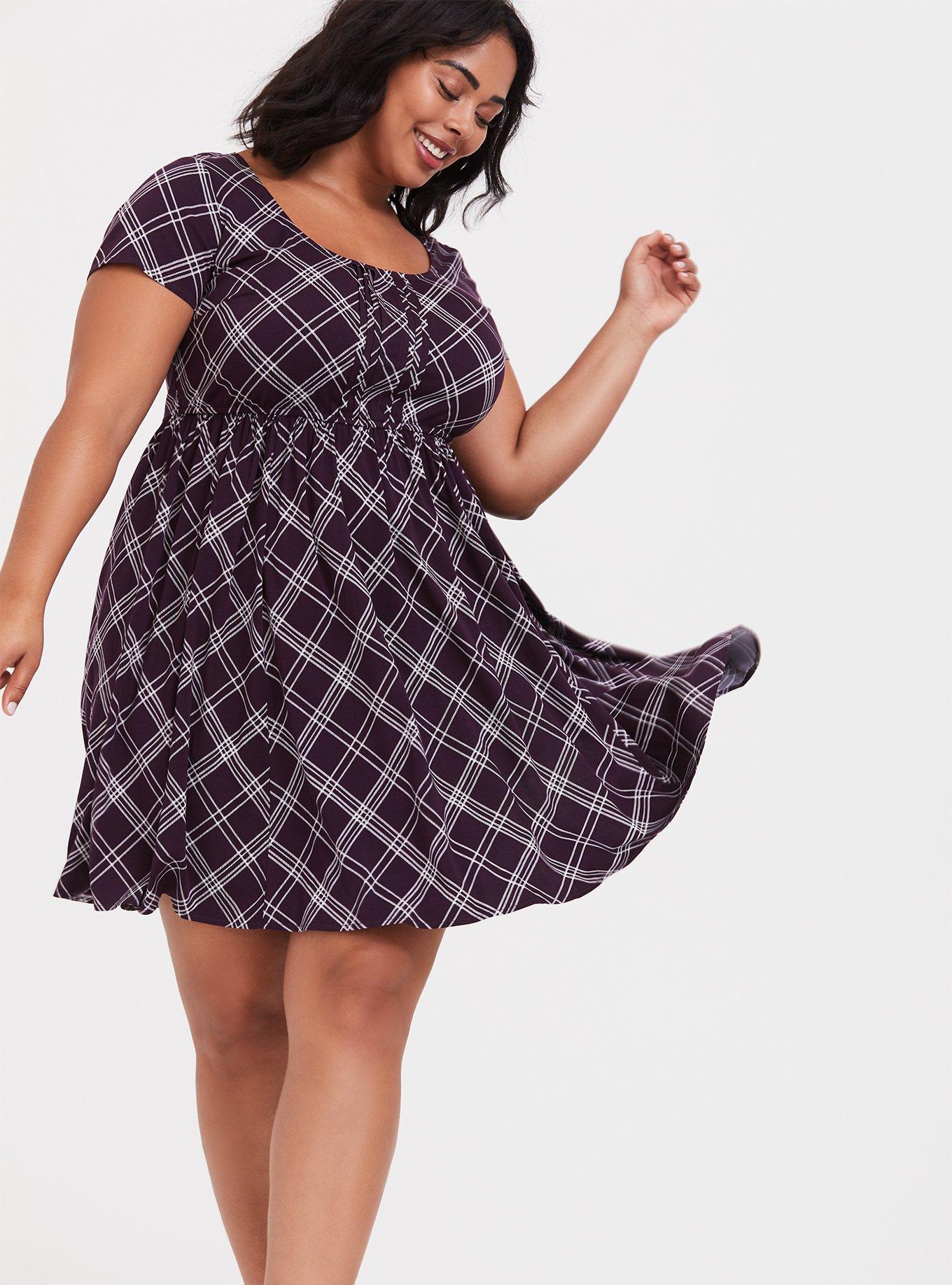 Plus Size - Mini Challis Skater Dress - Torrid