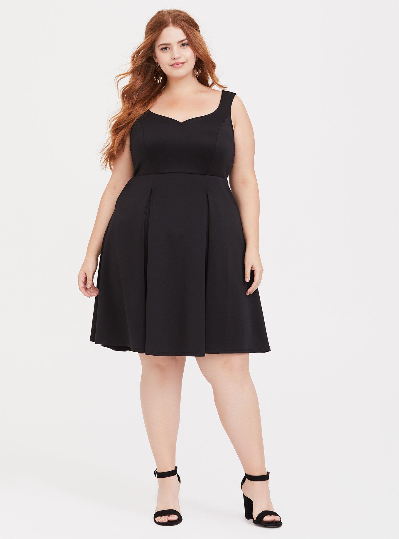 Black scuba hotsell skater dress