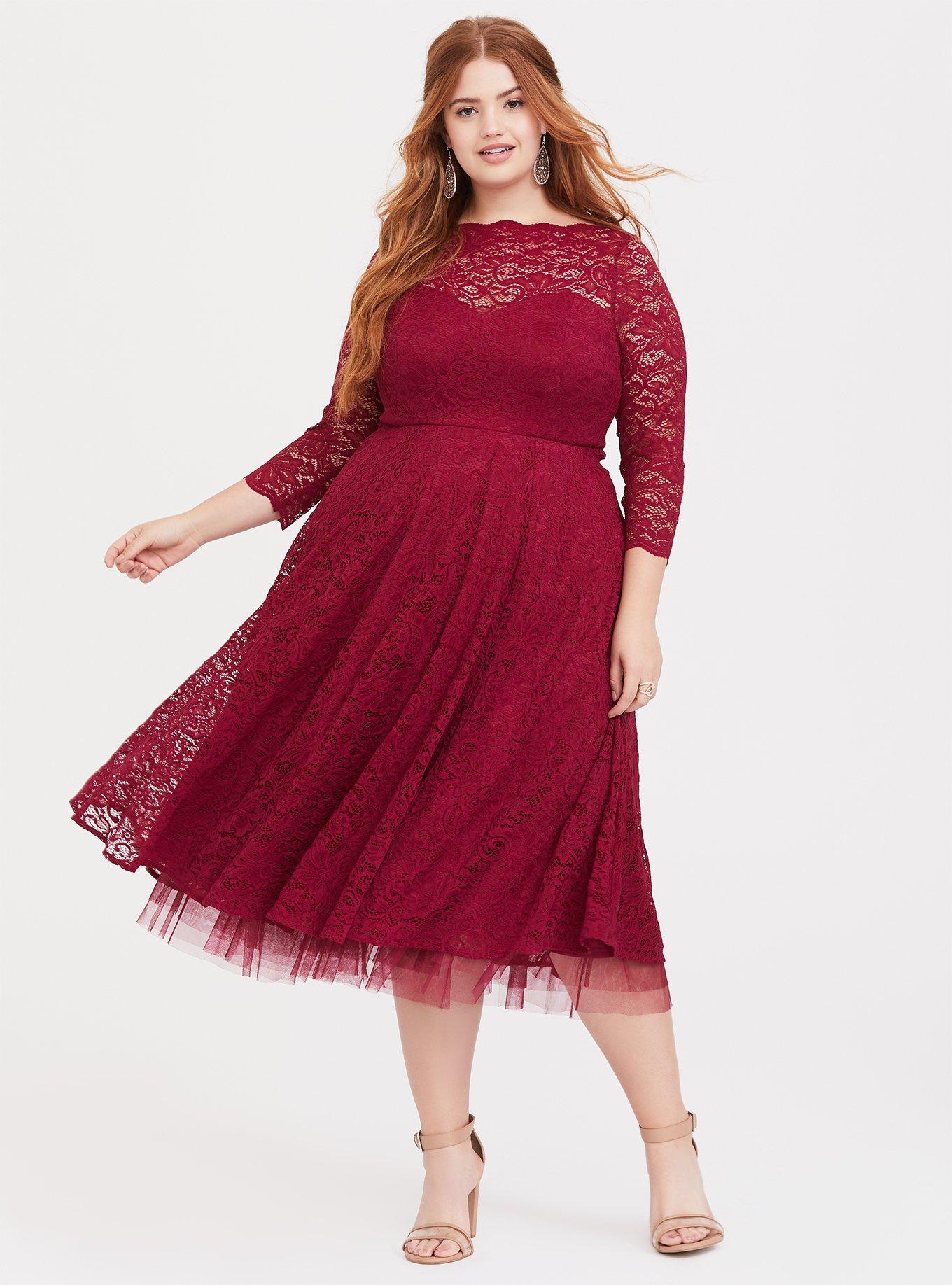 Plus Size - Midi Lace Dress - Torrid