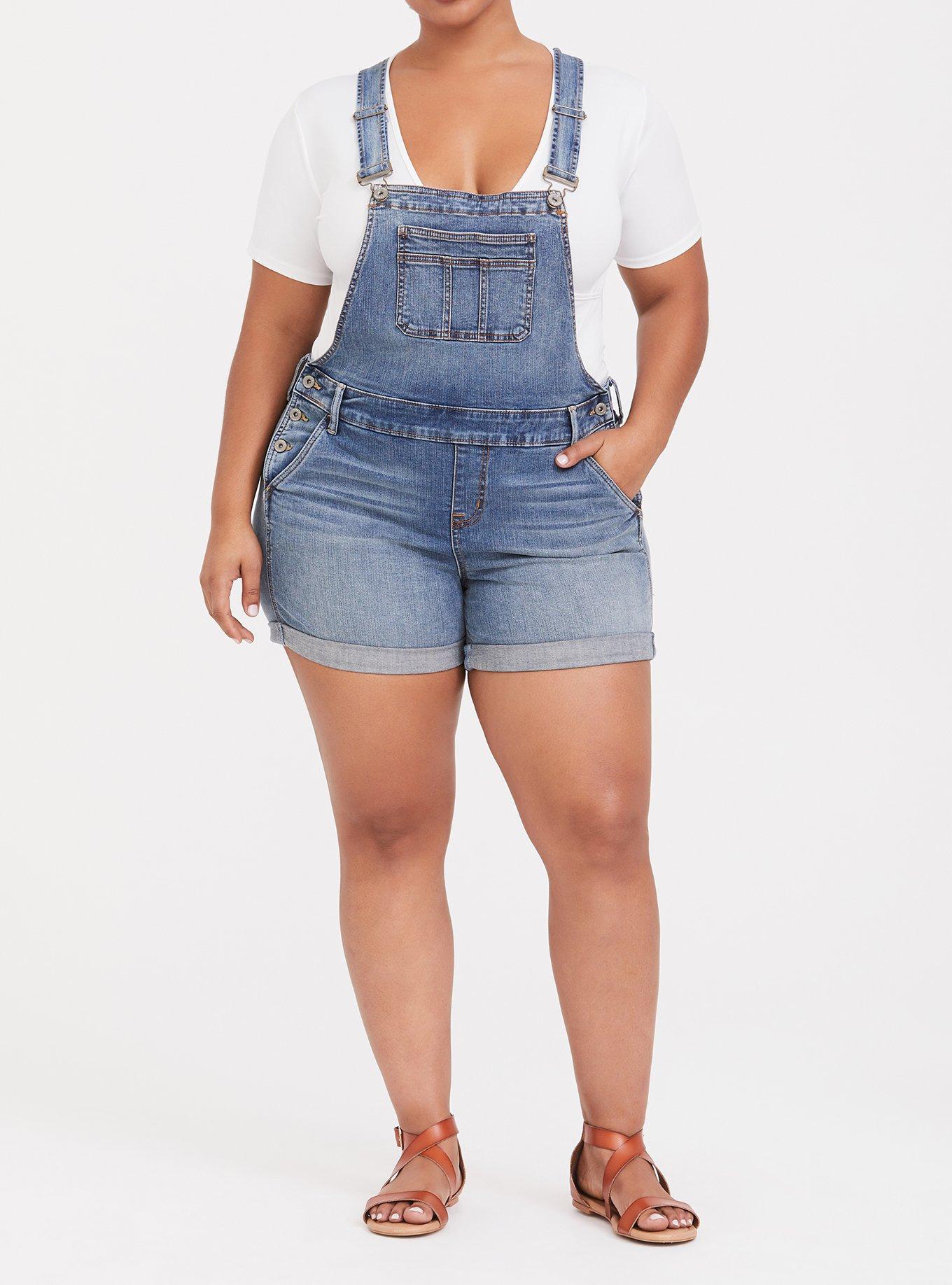 dollar skab job Plus Size - Shortall - Vintage Stretch Medium Wash - Torrid