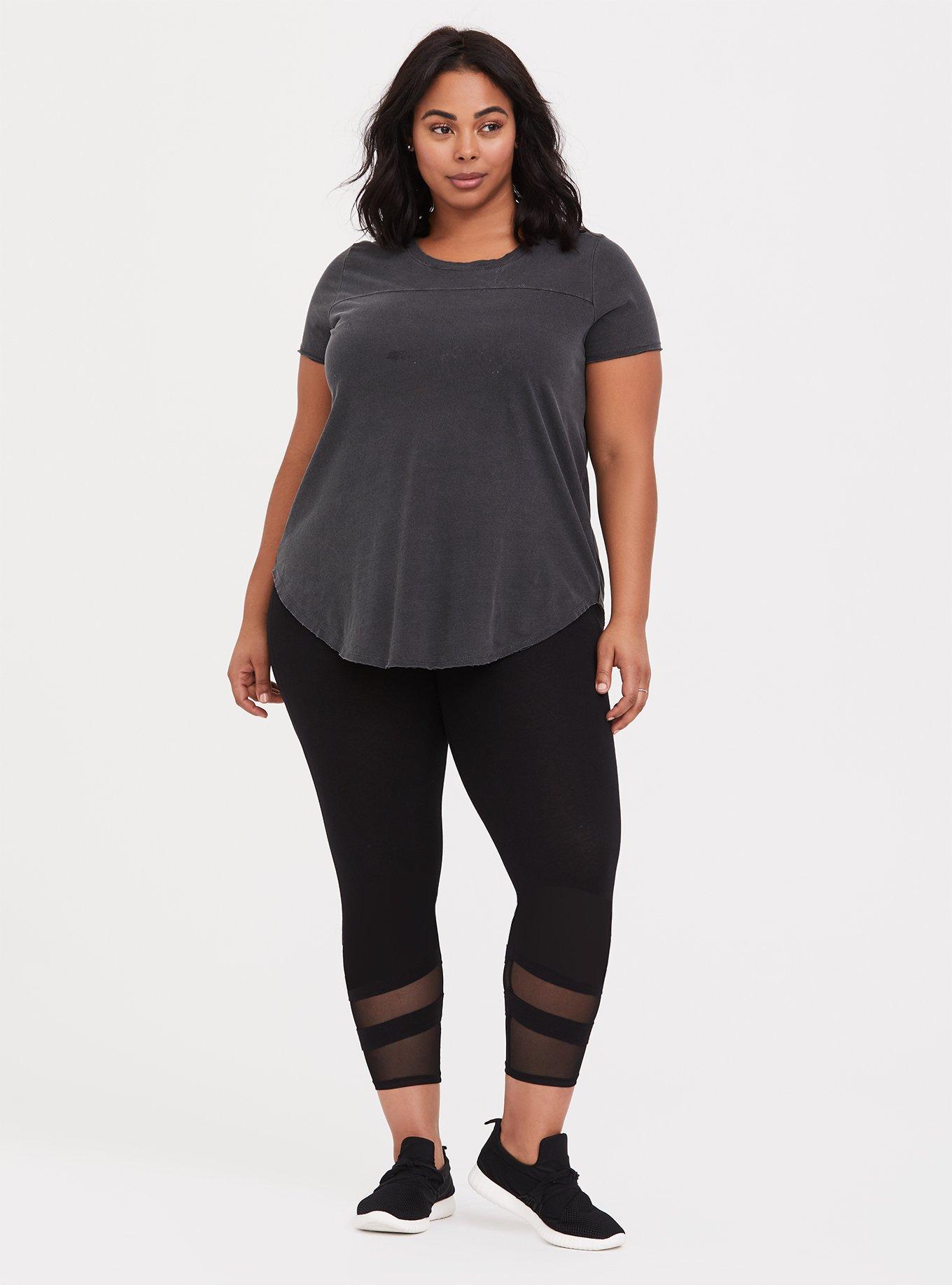 Crop Premium Legging - Mesh Insert Black, , alternate