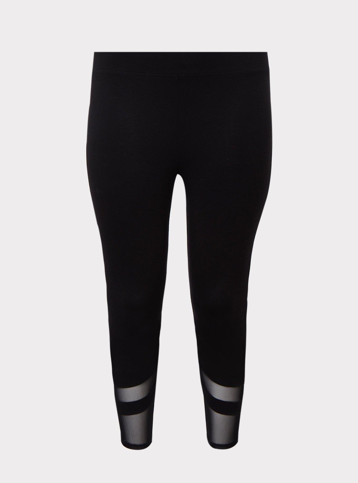 Crop Premium Legging - Mesh Insert Black, , hi-res