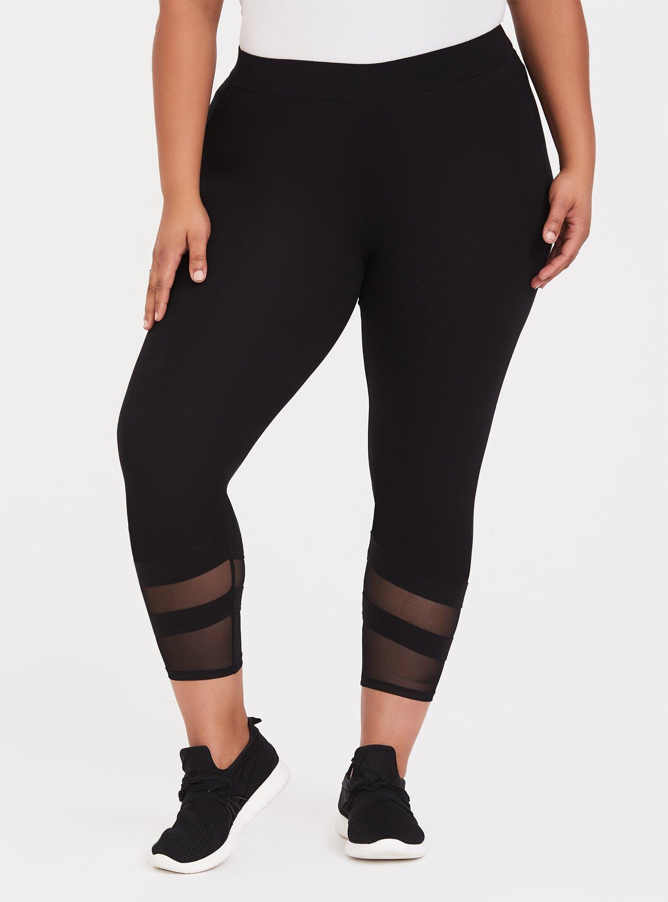 Crop Premium Legging - Mesh Insert Black, , hi-res