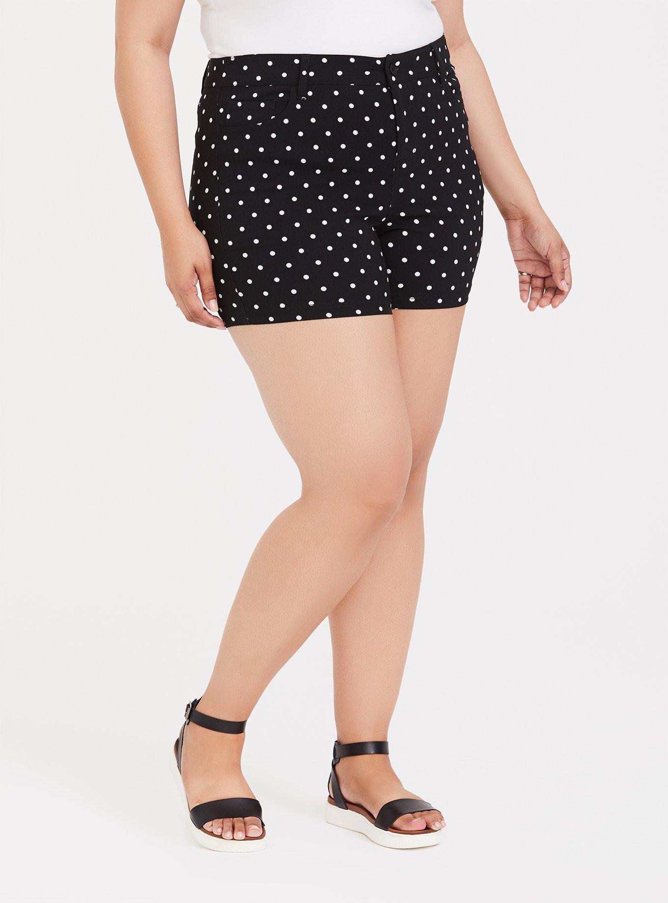 Plus Size Black Polka Dot High Rise Short Torrid