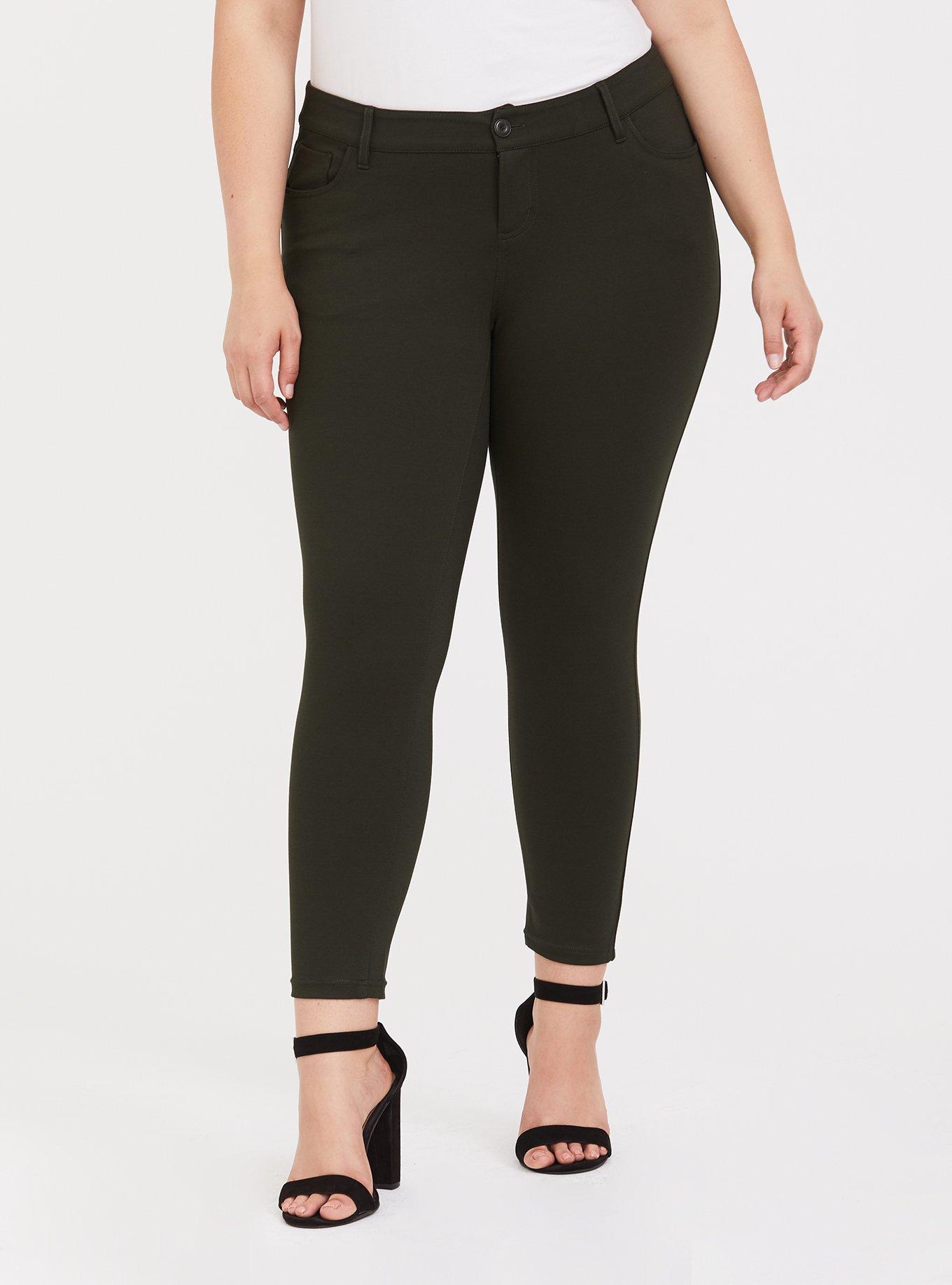 Plus Size - Ponte Stretch Ankle Skinny Pant - Forest Green - Torrid