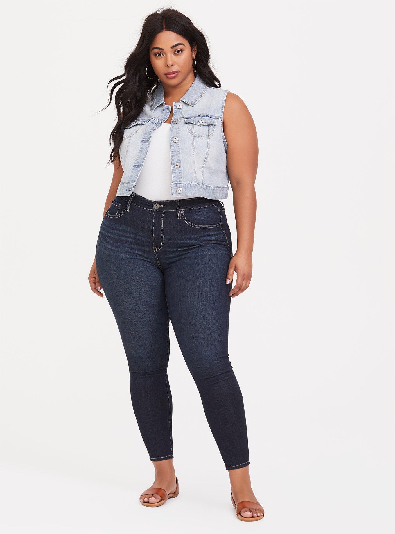 Unique Bargains Women's Plus Size Denim Vest Button Chest Flap