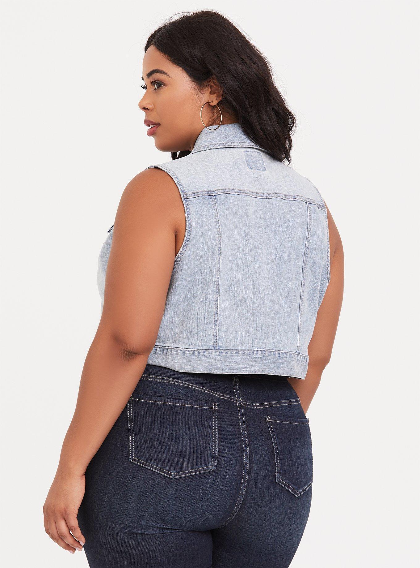 Light Wash Denim Vest, NONEC, alternate