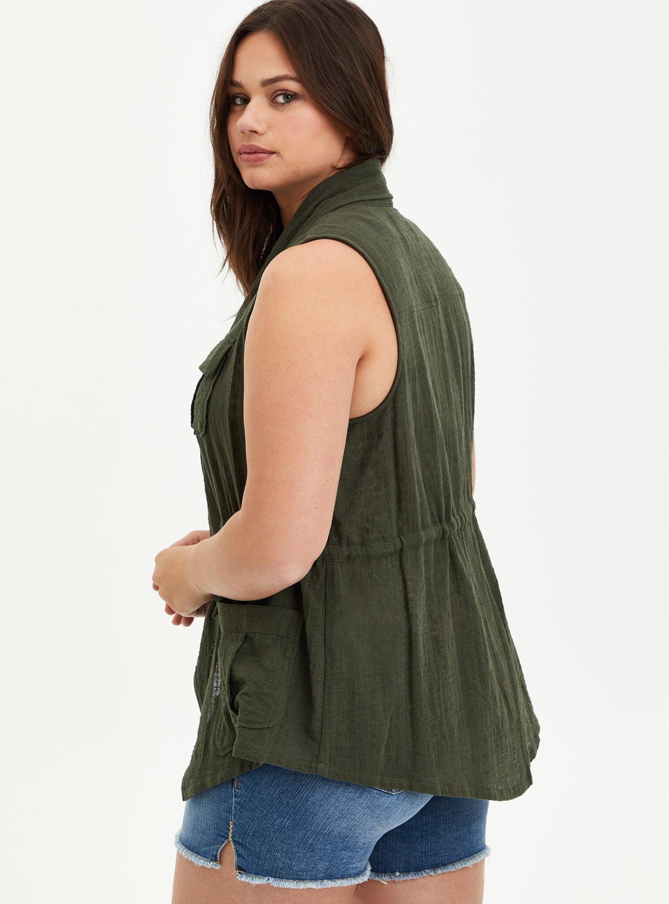 Plus Size - Double Gauze Utility Anorak - Torrid