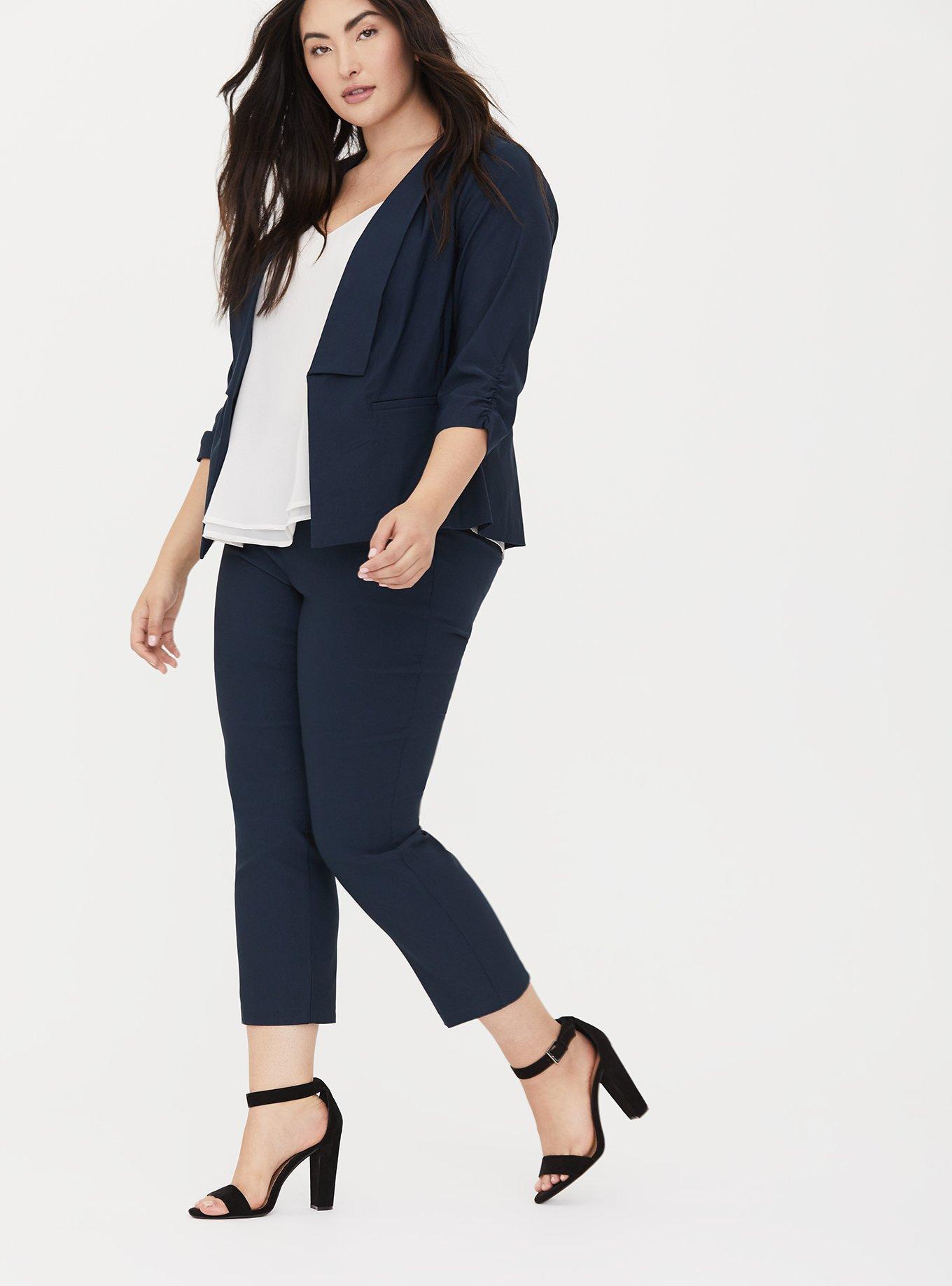 Navy blue outlet blazer plus size