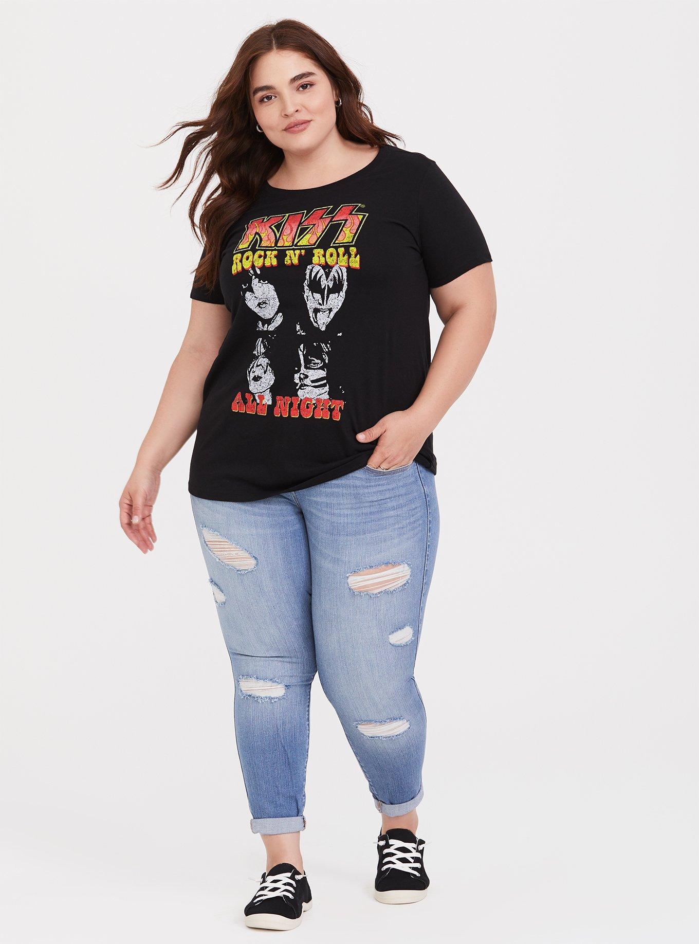 Plus Size - KISS Rock N' Roll Black Slim Fit Crew Tee - Torrid