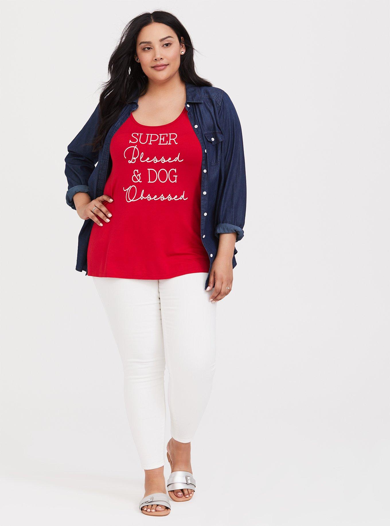 Plus Size Super Soft Red Dog Obsessed Tank, JESTER RED, alternate