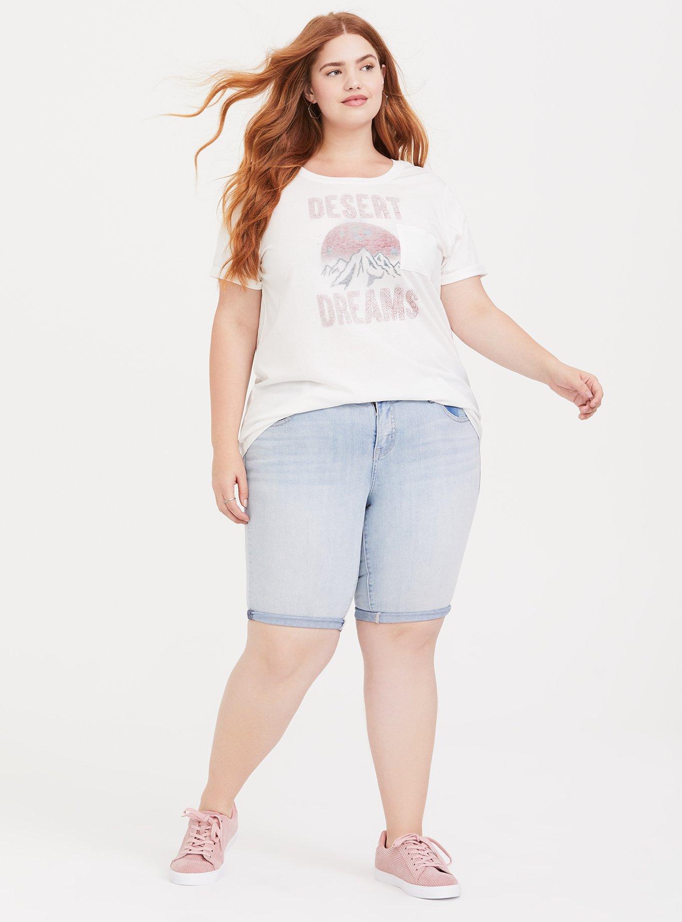 Desert Dreams White Roll Sleeve Tee, CLOUD DANCER, alternate