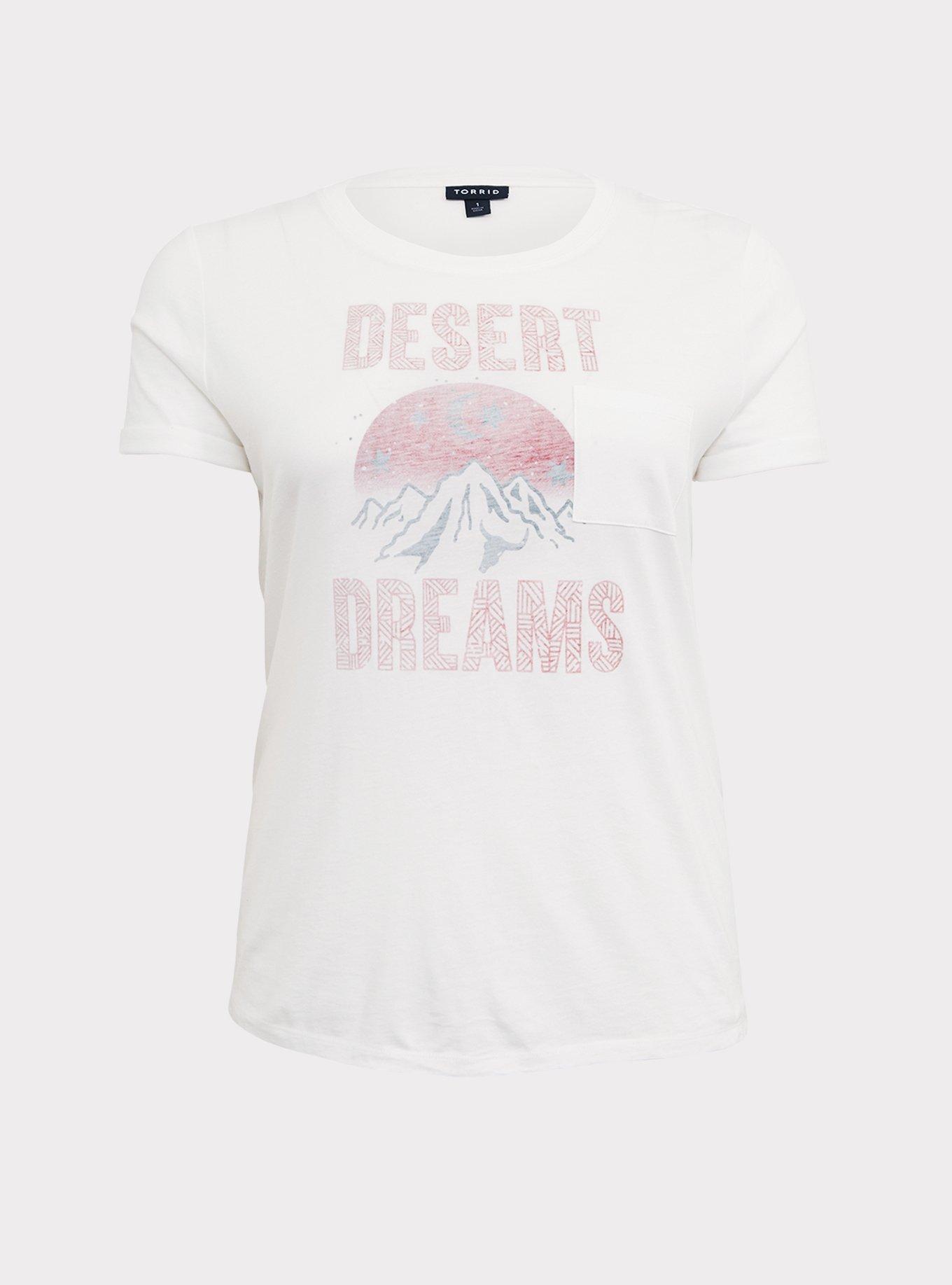 Desert Dreams White Roll Sleeve Tee, CLOUD DANCER, hi-res