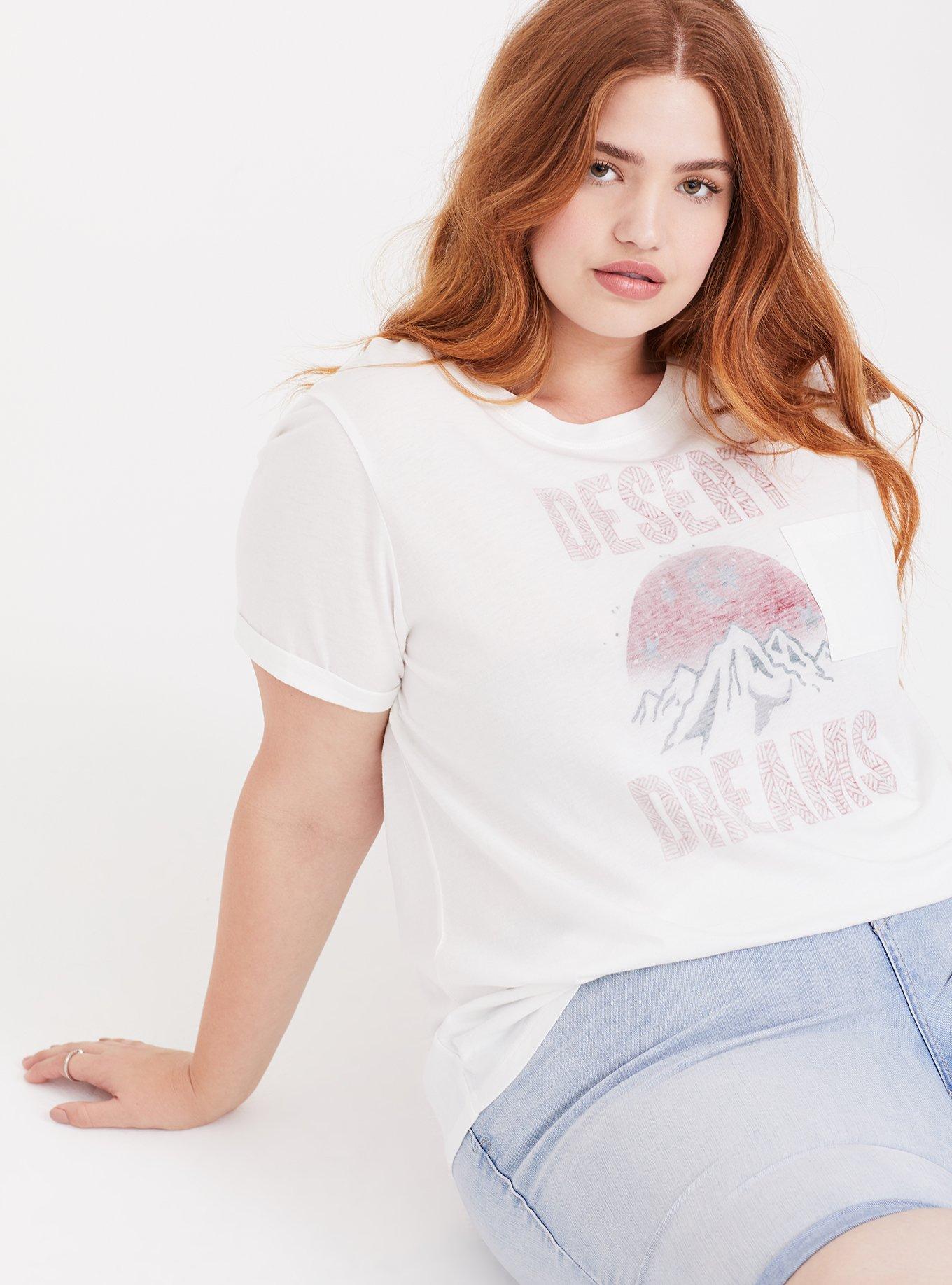 Desert Dreams White Roll Sleeve Tee, CLOUD DANCER, hi-res