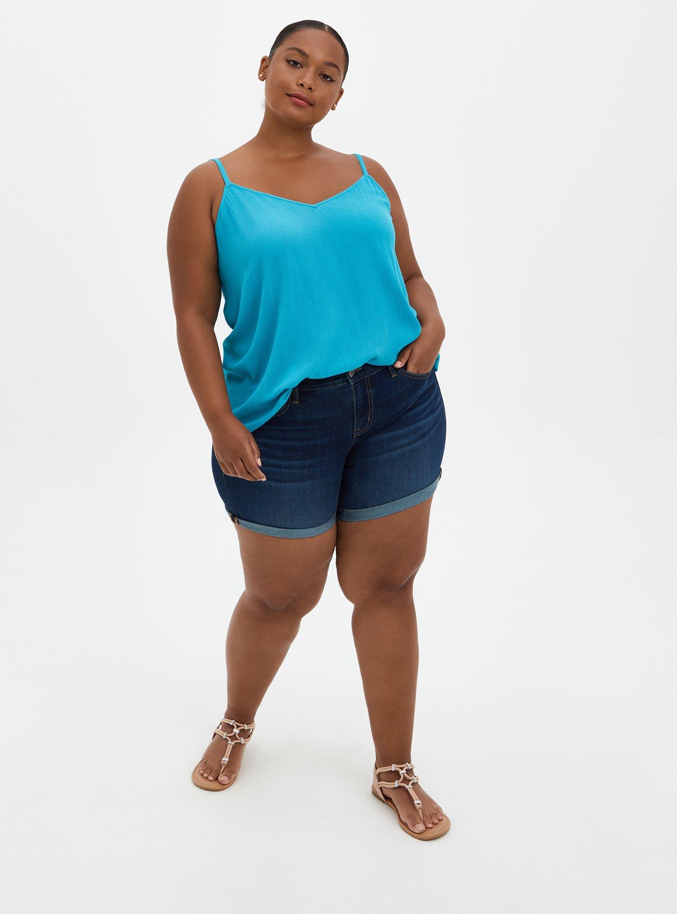 Plus Size Sophie Crinkle Gauze Swing Cami, BLUE, alternate