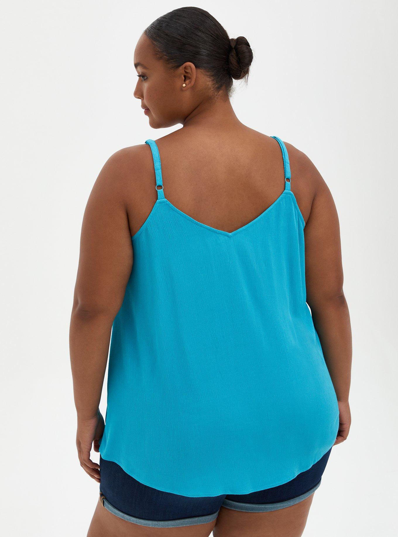 Plus Size Sophie Crinkle Gauze Swing Cami, BLUE, alternate