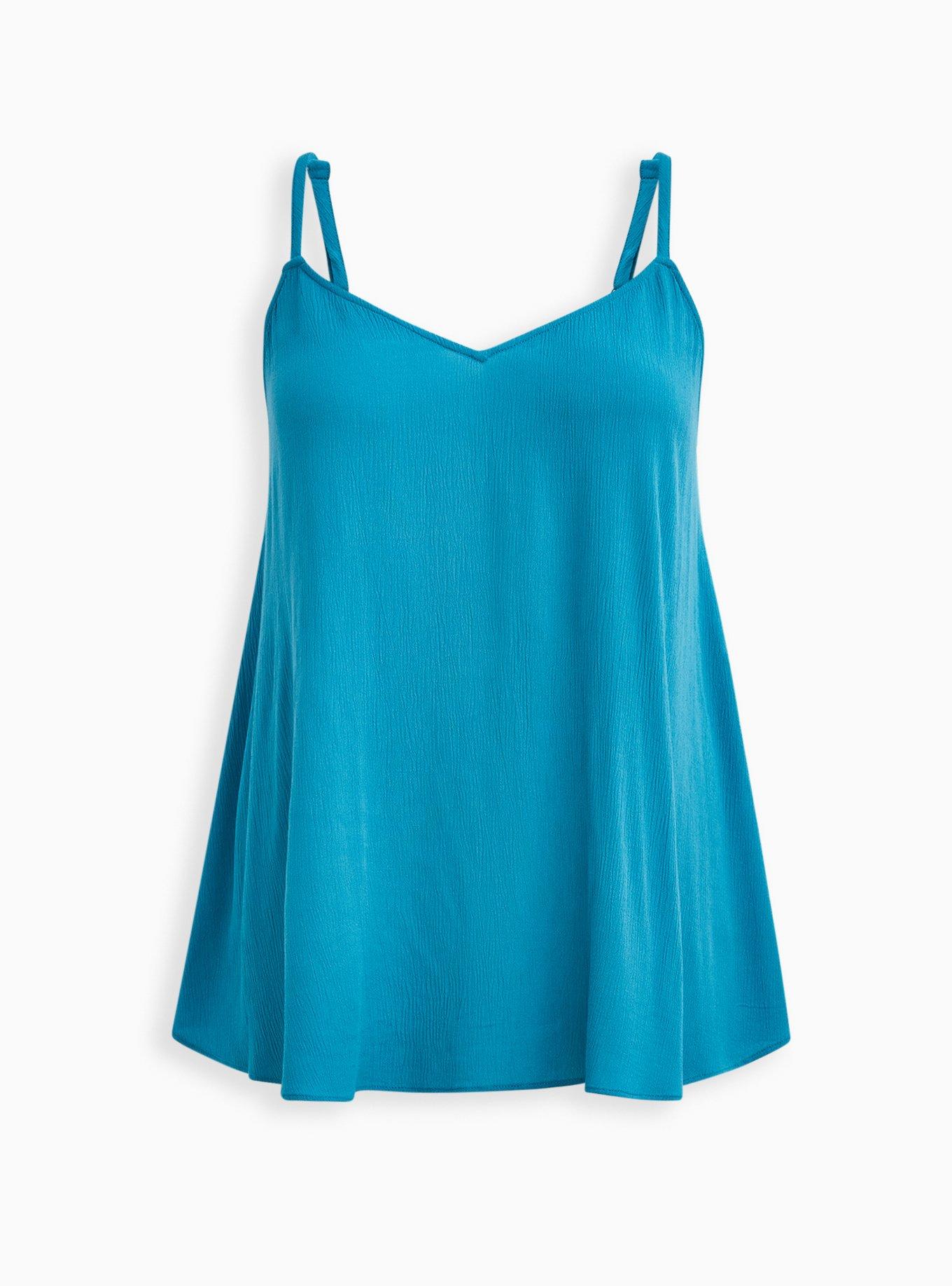 Plus Size Sophie Crinkle Gauze Swing Cami, BLUE, hi-res