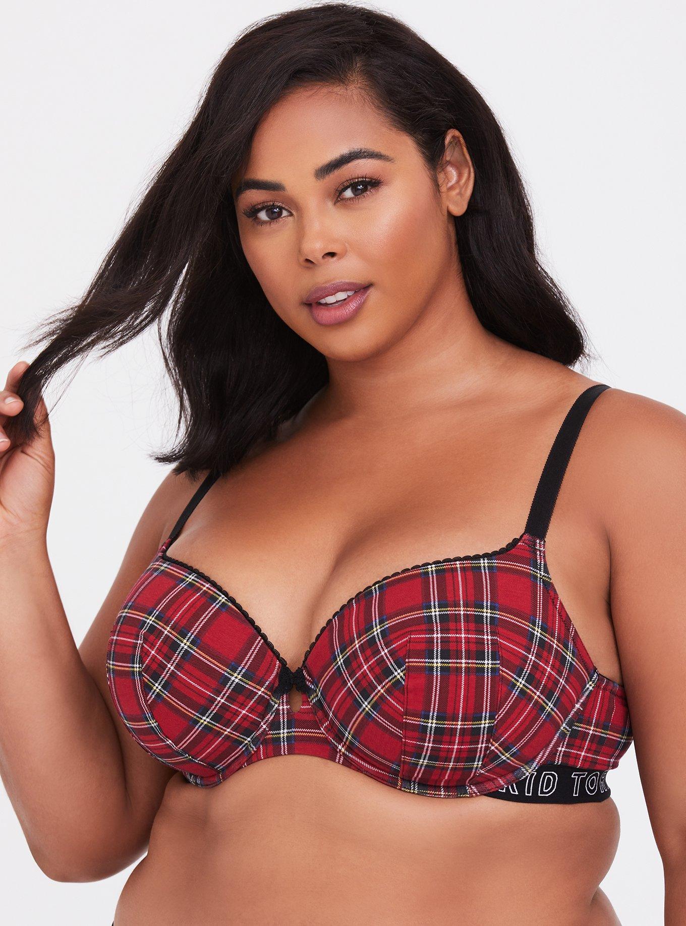 Plus Size Women's Plaid Bra