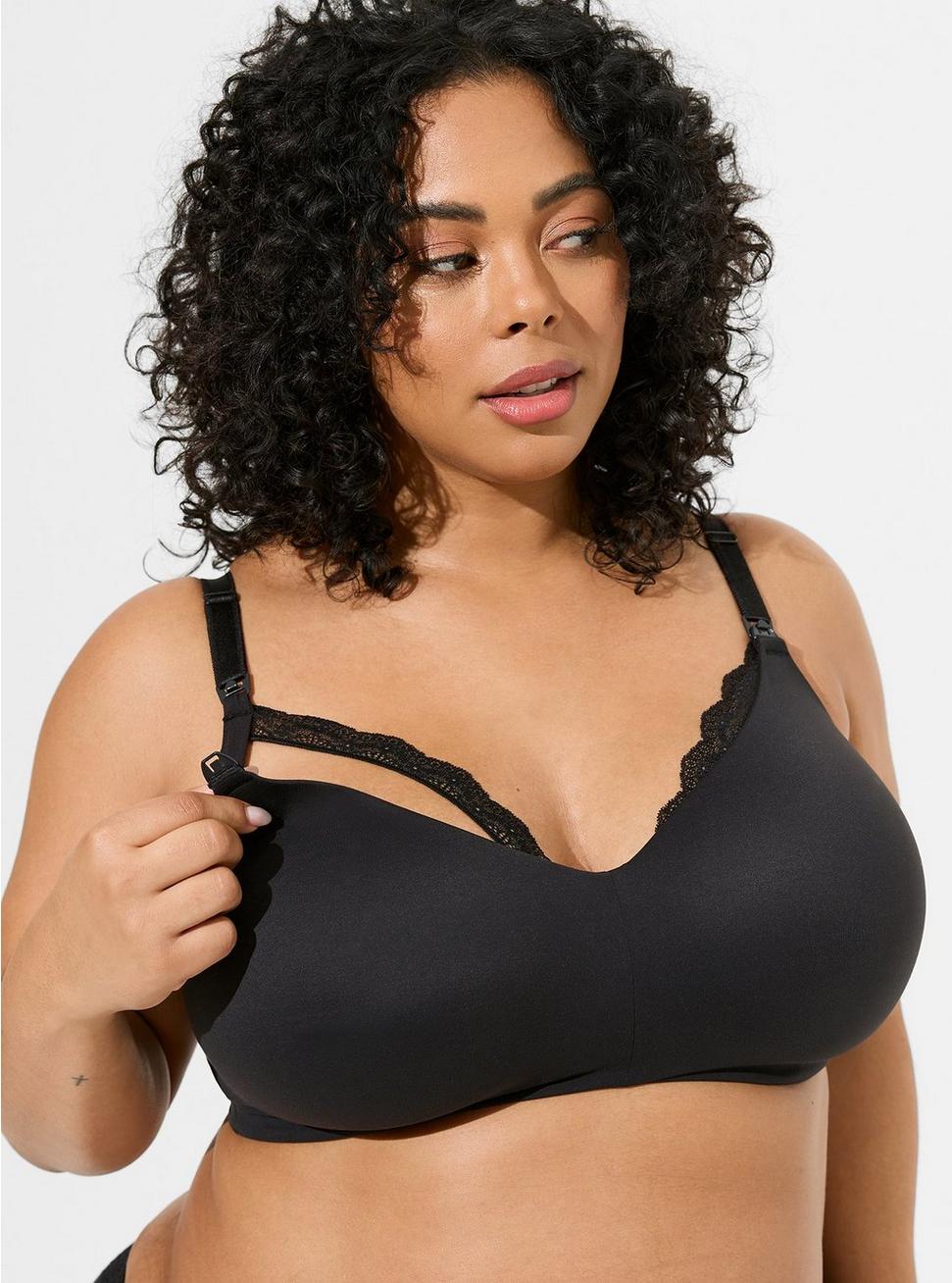 Nursing Wire-Free Lightly Lined Smooth 360° Back Smoothing™ Bra, RICH BLACK, hi-res