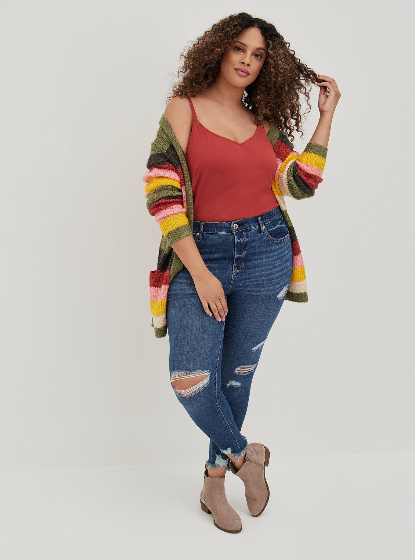 Ava Stretch Challis Cami, RUST, alternate
