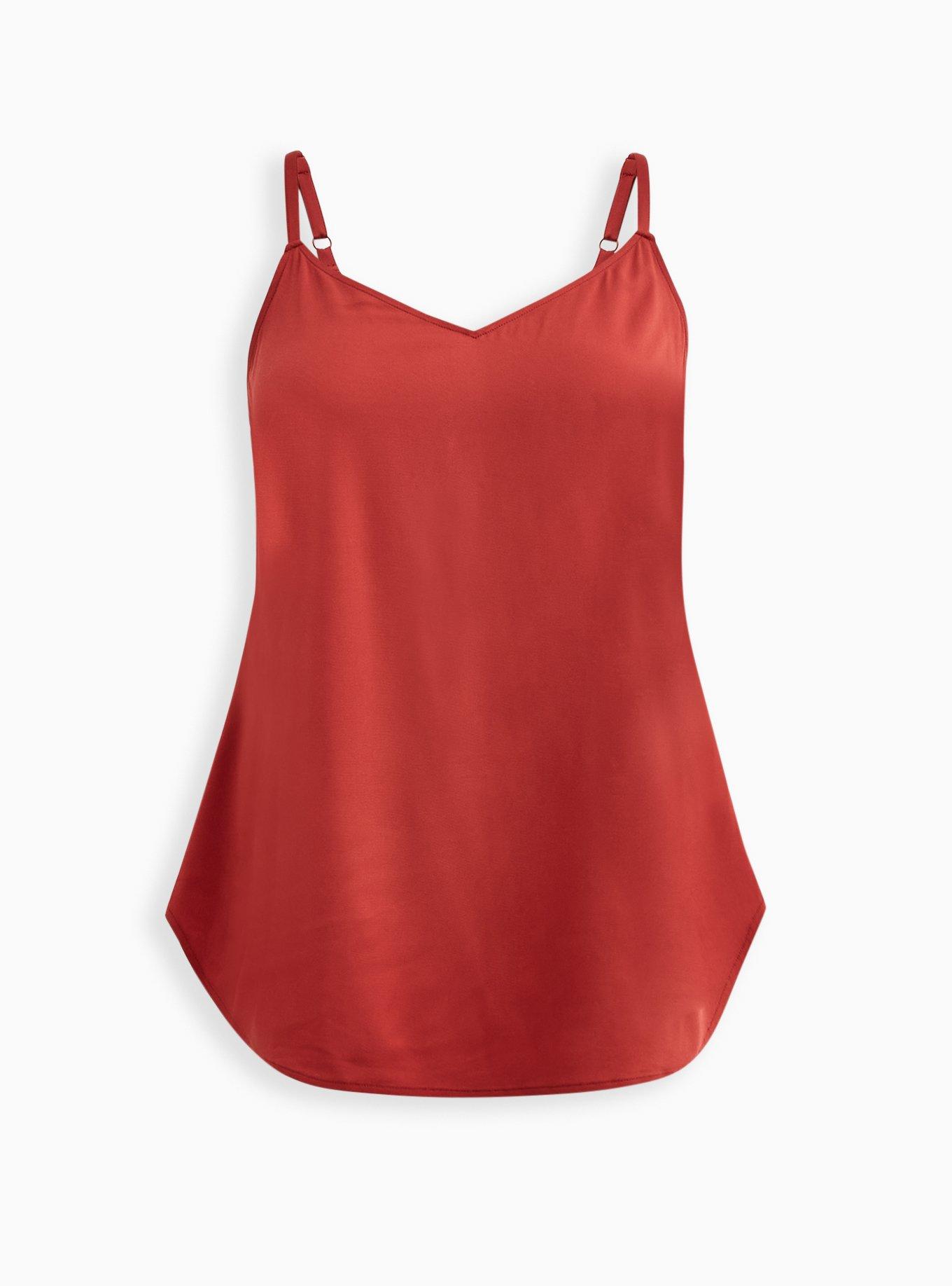 Ava Stretch Challis Cami, RUST, hi-res