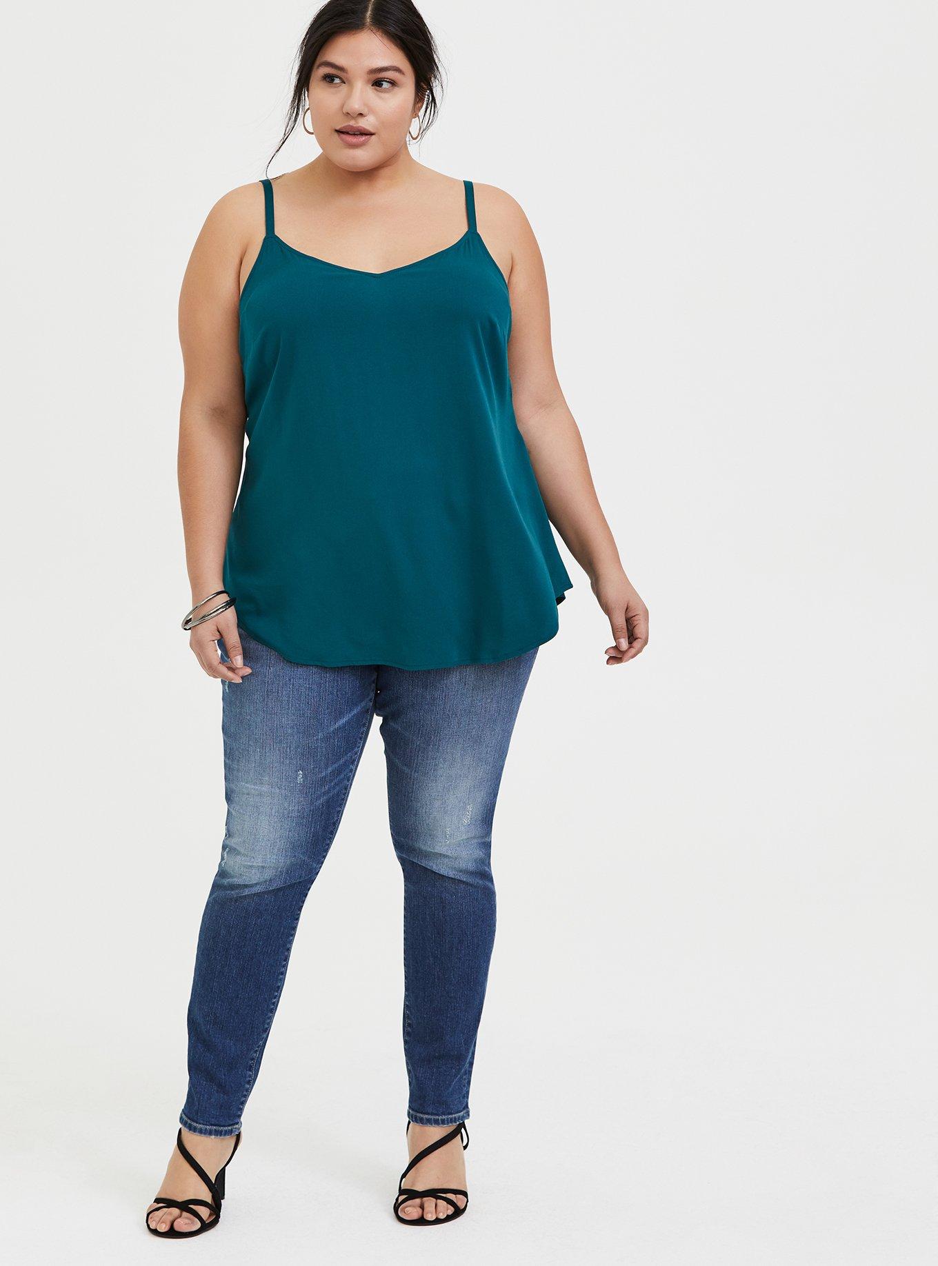 Ava Stretch Challis Cami, DEEP TEAL, alternate