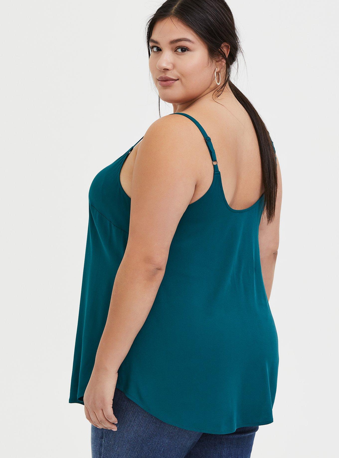 Ava Stretch Challis Cami, DEEP TEAL, alternate