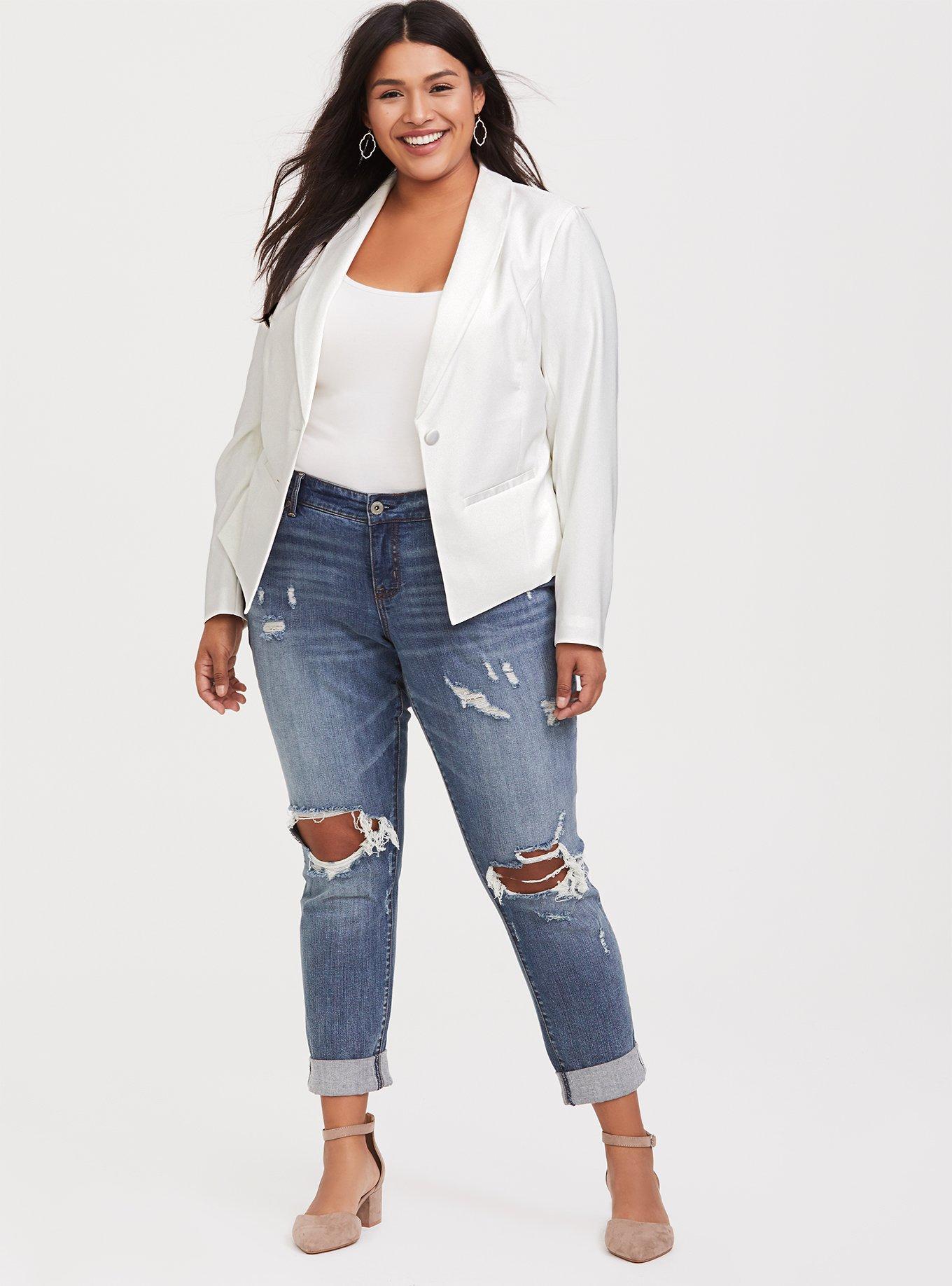 Plus Size Special Occasion White Tuxedo Blazer Torrid