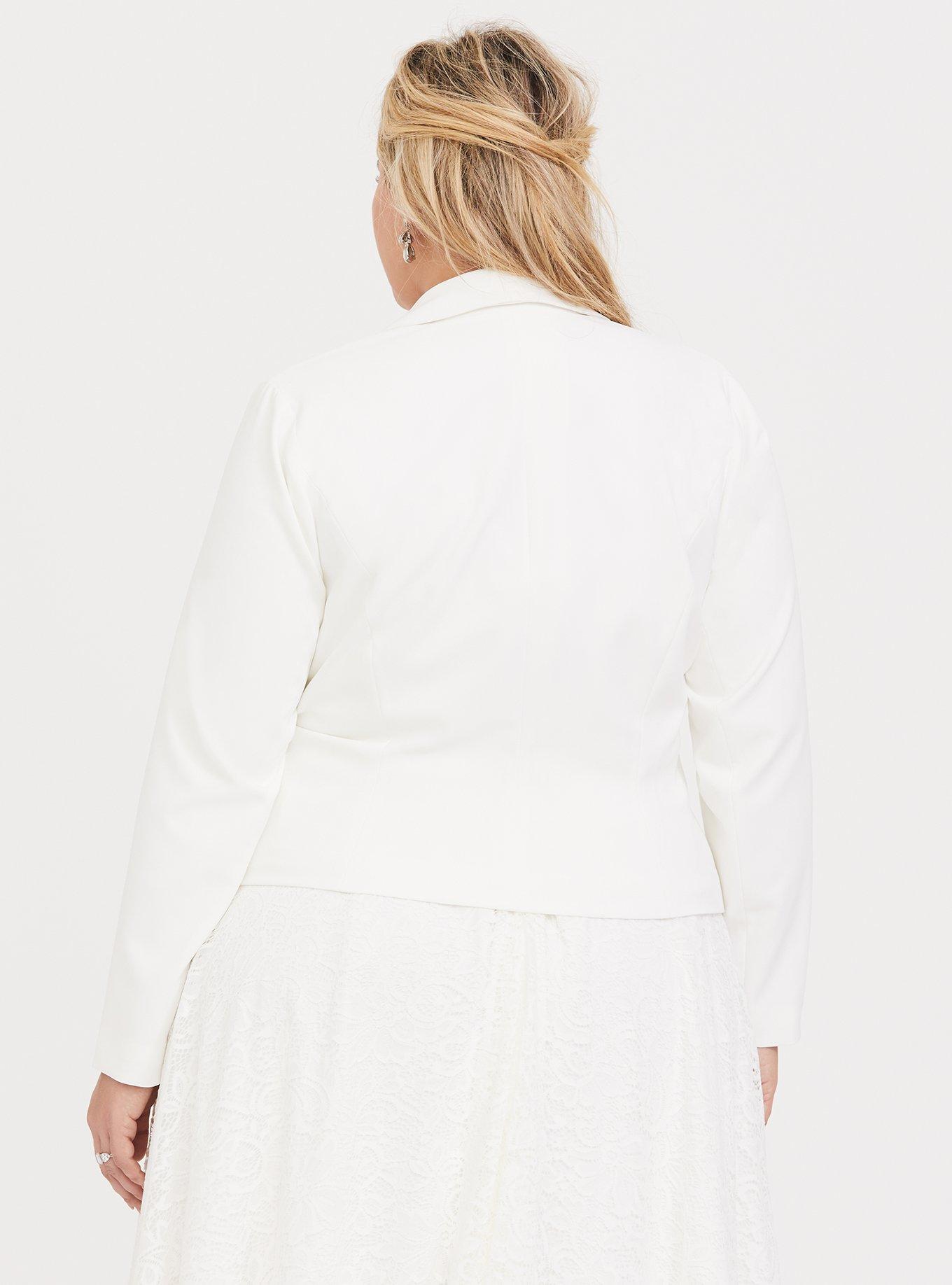 Plus size 2025 white tuxedo blazer