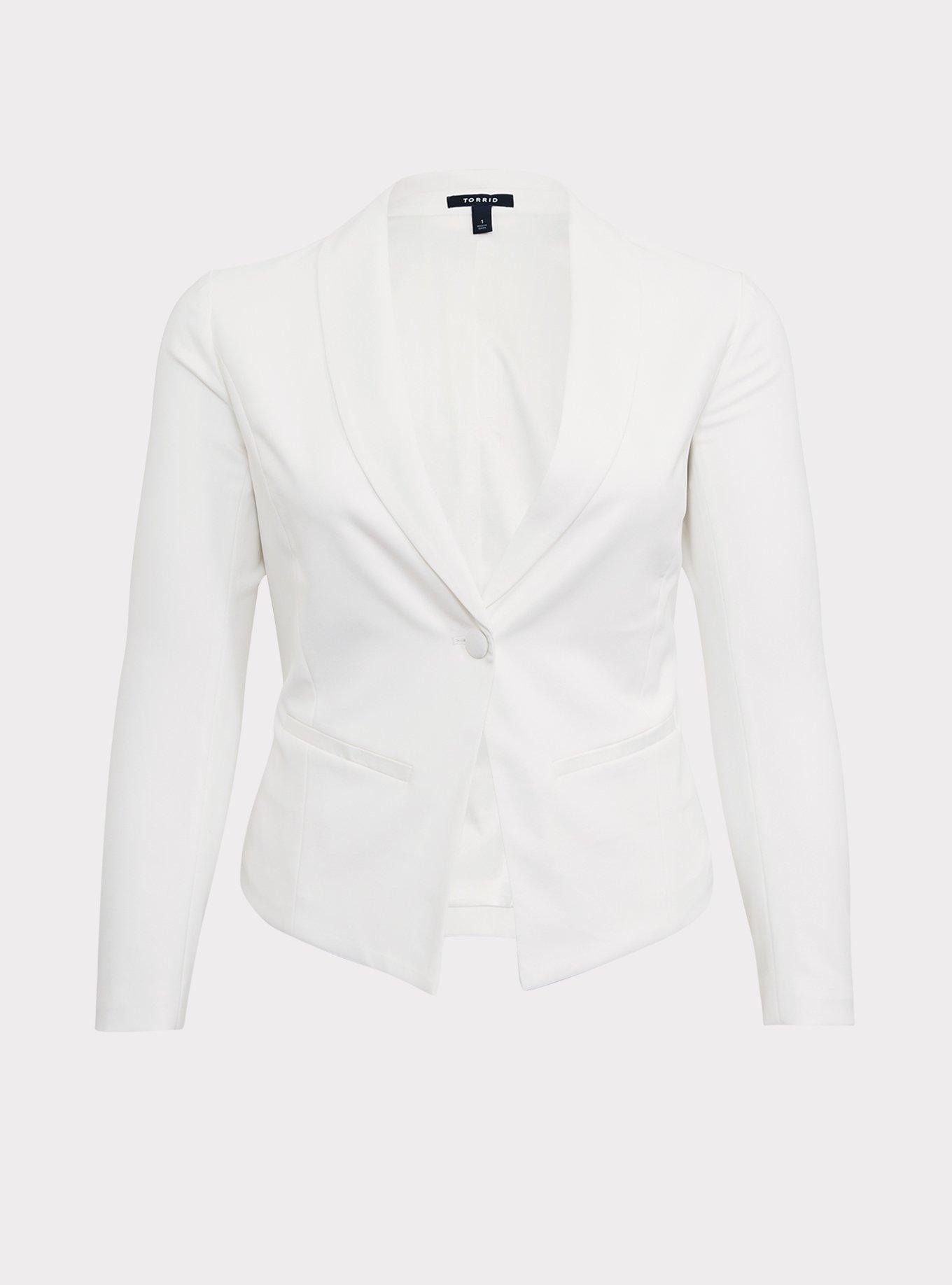 Plus Size Special Occasion White Tuxedo Blazer Torrid