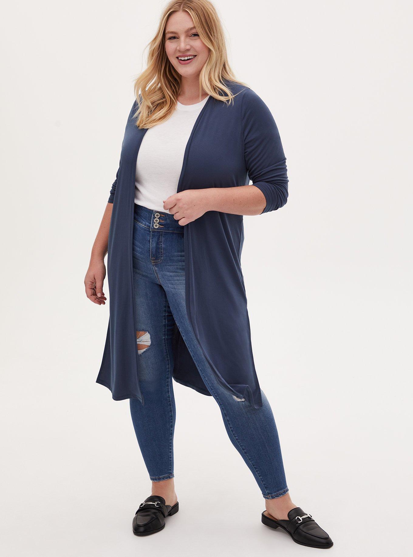 Plus Size - Cardigan Open Front Longline Sweater - Torrid