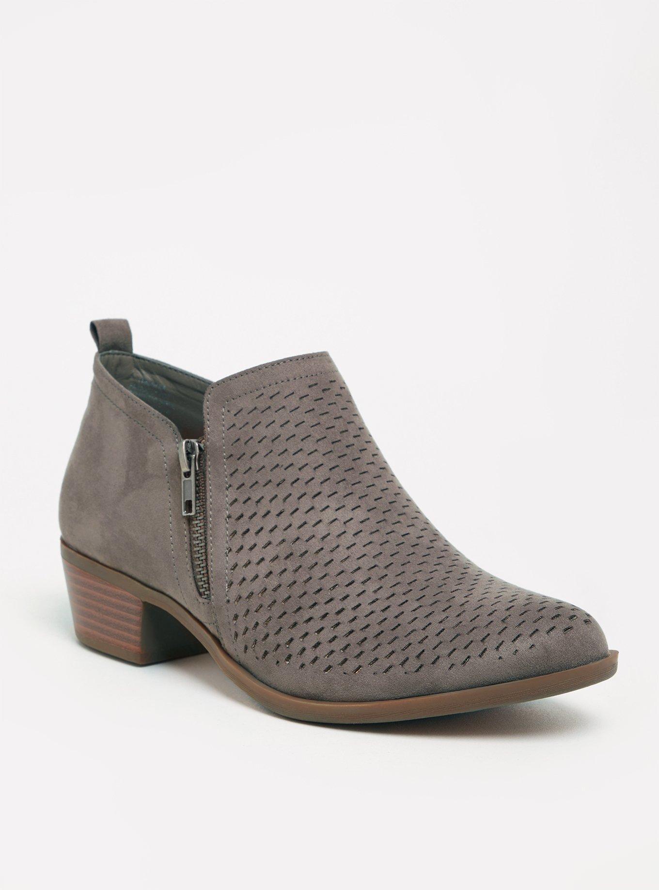 Taupe perforated booties online