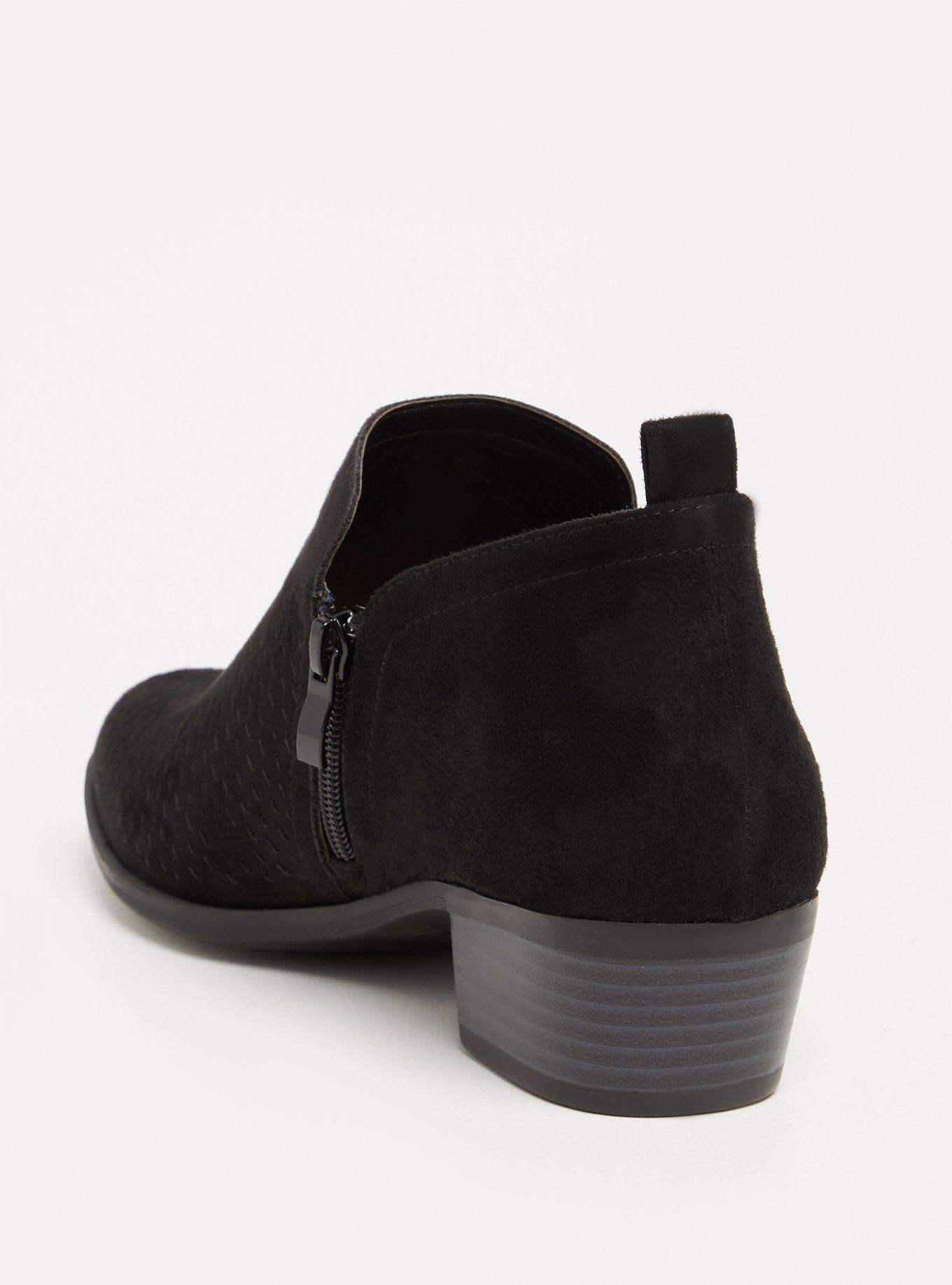 Black perforated booties hotsell