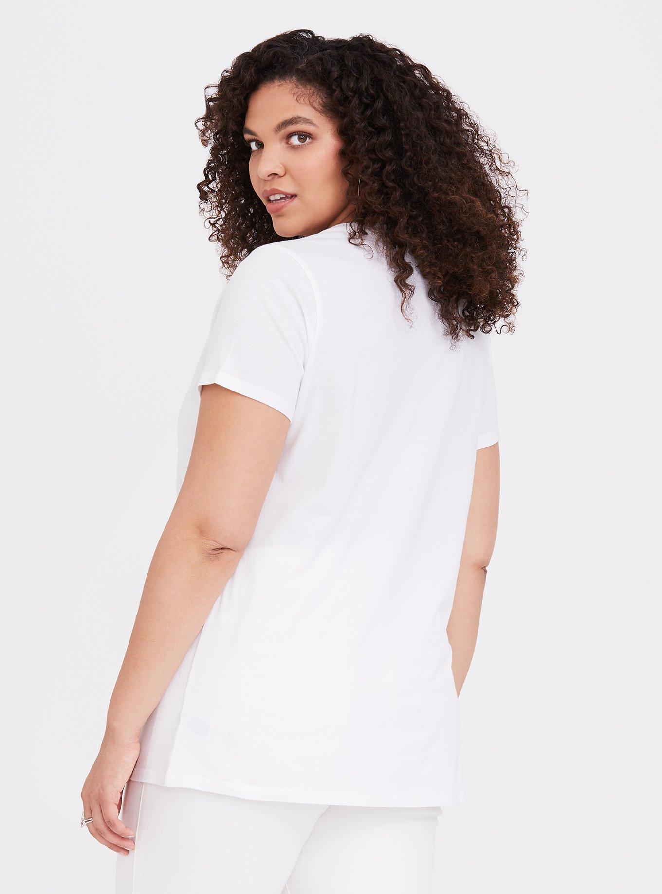 Plus Size White OMG Becky Slim Fit Tee, WHITE, alternate