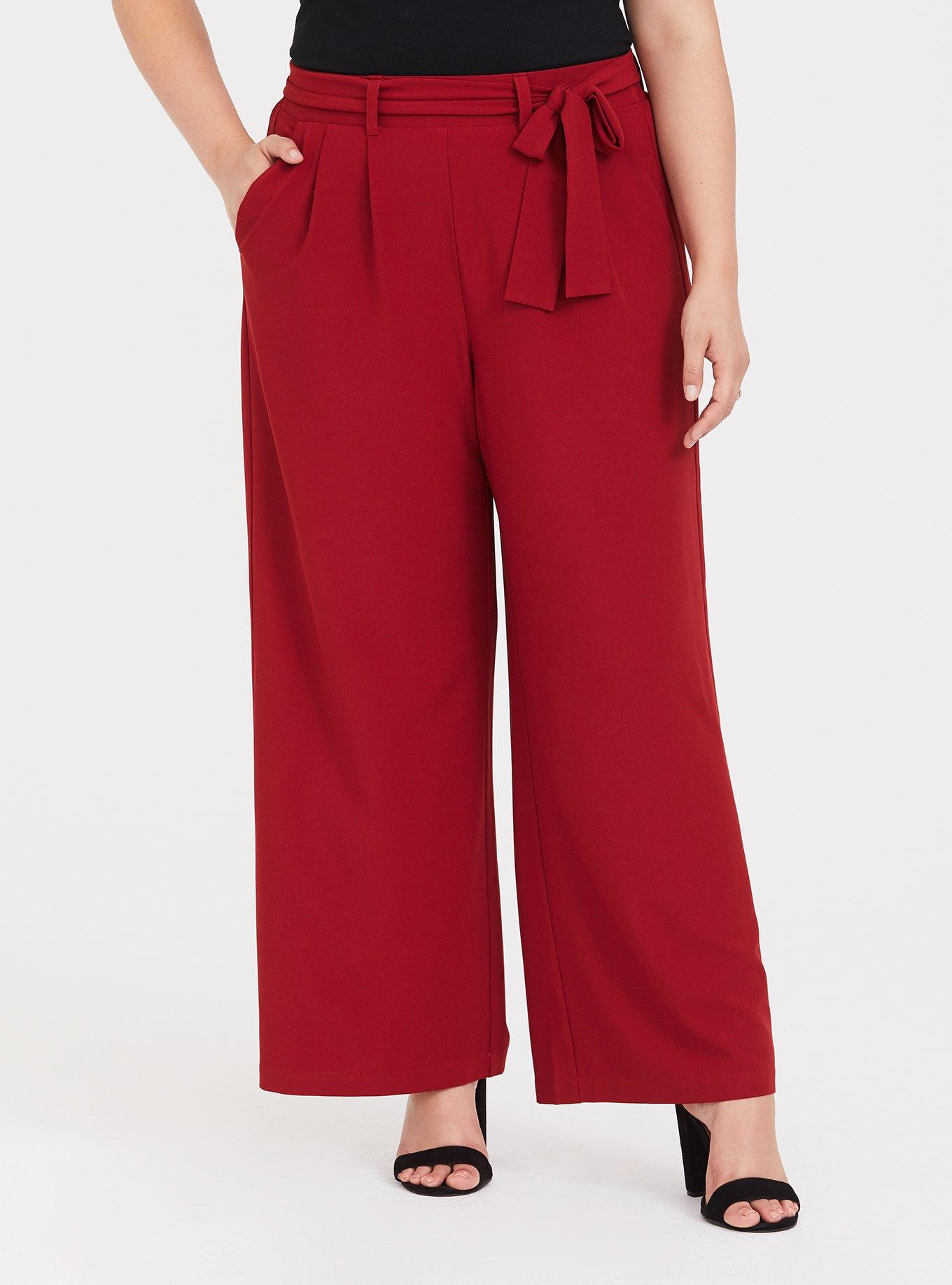 Women's Crepe Pant in Red