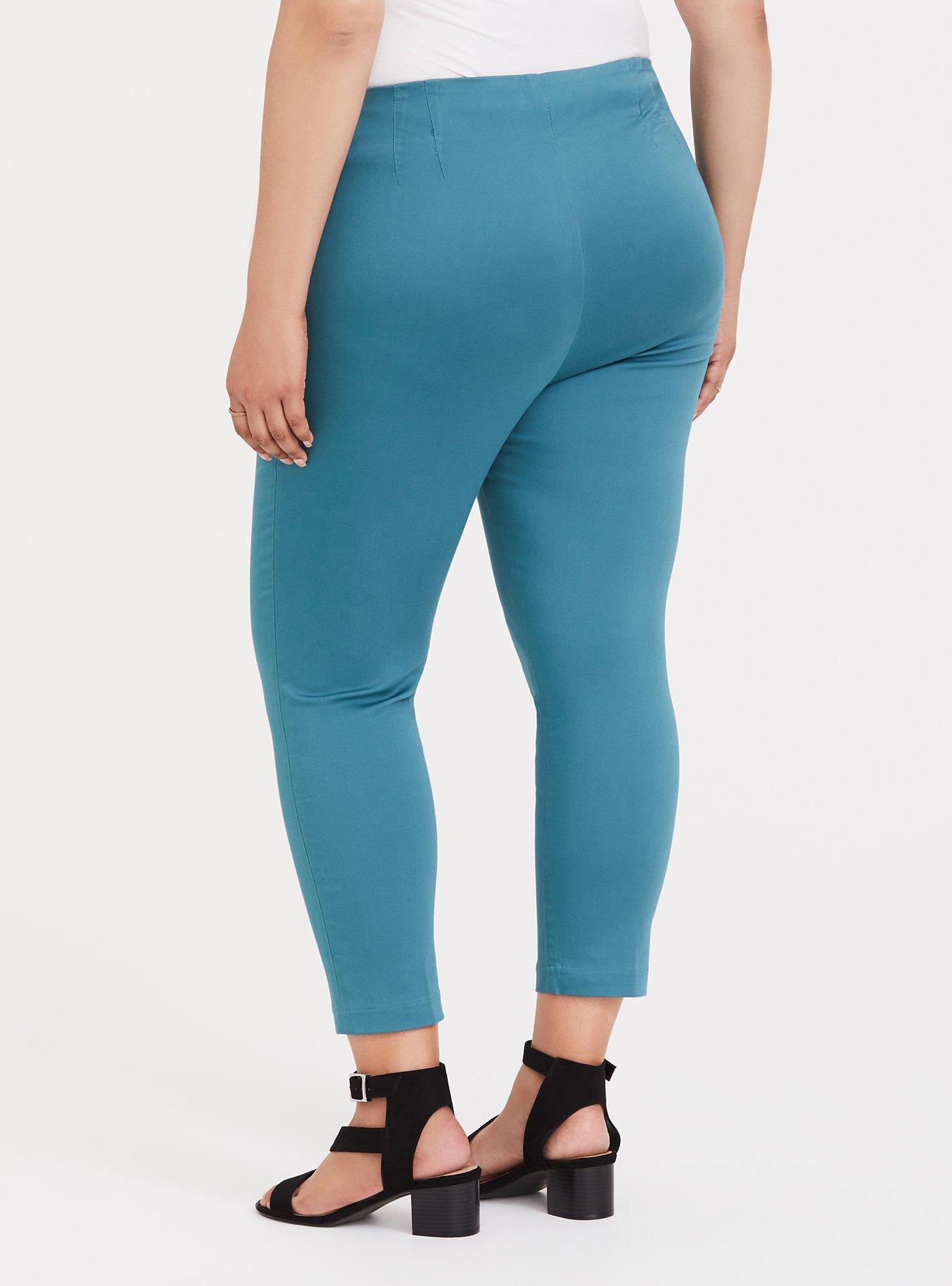 Plus Size Sateen Ankle Pencil Skinny Trouser - Teal, TEAL, alternate