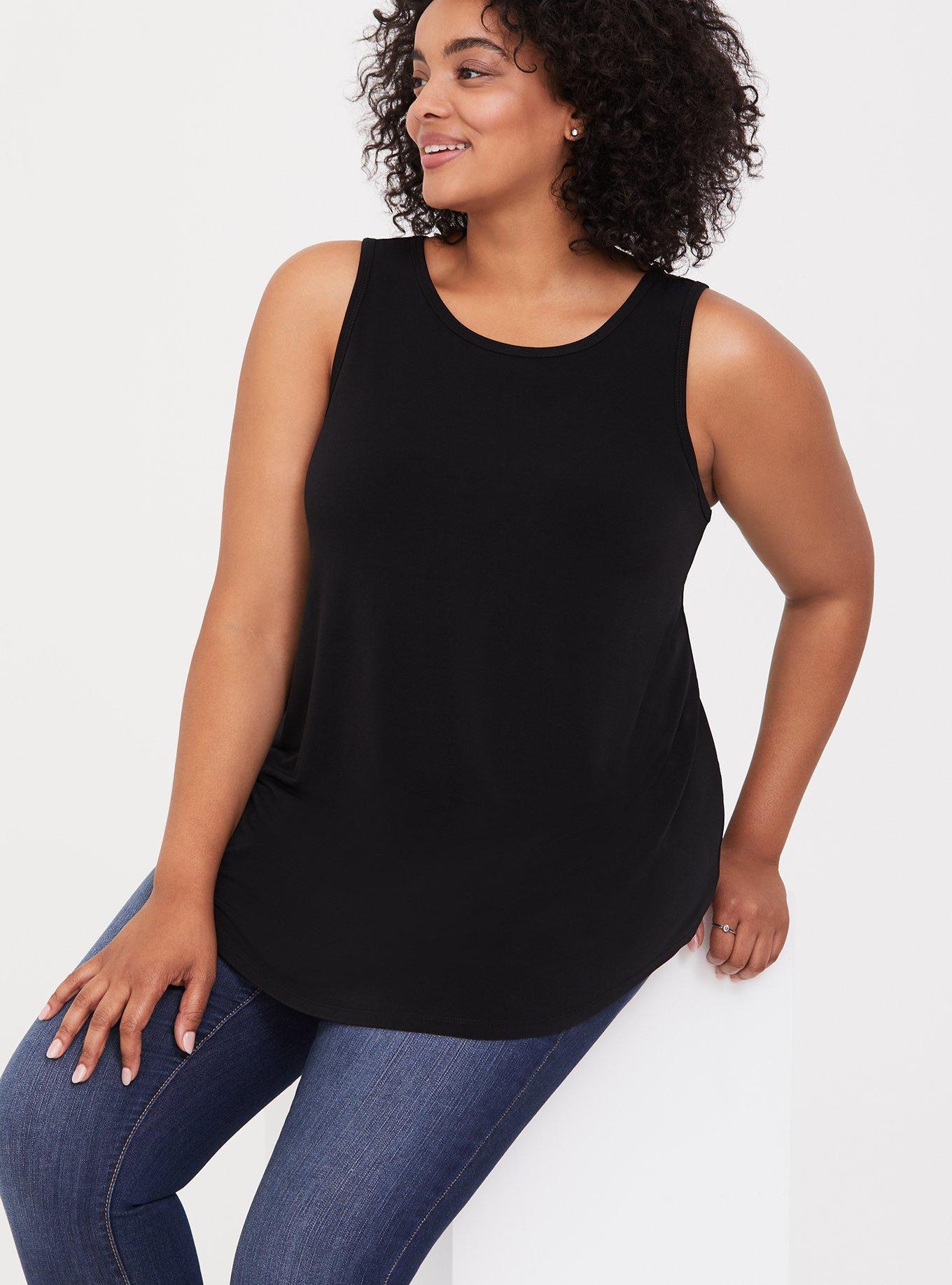 Studio Knit High Neck Tank, DEEP BLACK, alternate