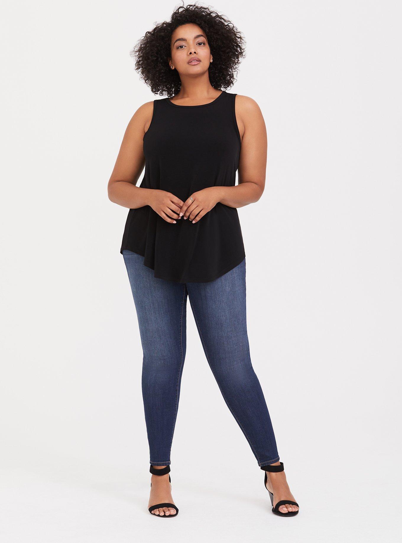 Studio Knit High Neck Tank, DEEP BLACK, alternate