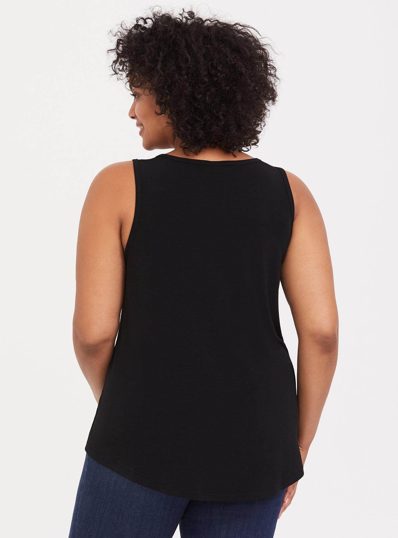 Studio Knit High Neck Tank, DEEP BLACK, alternate