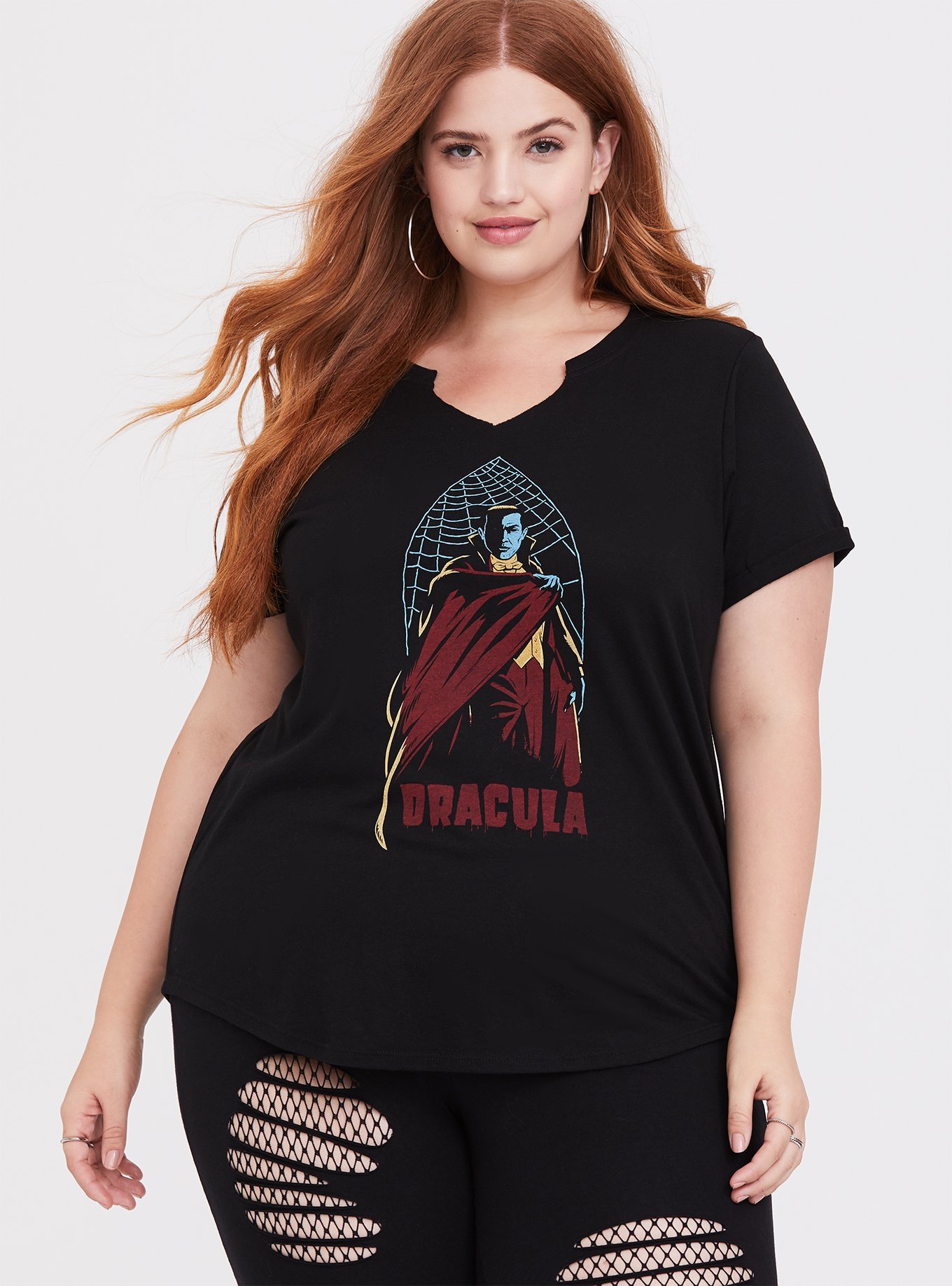 Plus Size - Universal Monsters Dracula Black Top - Torrid