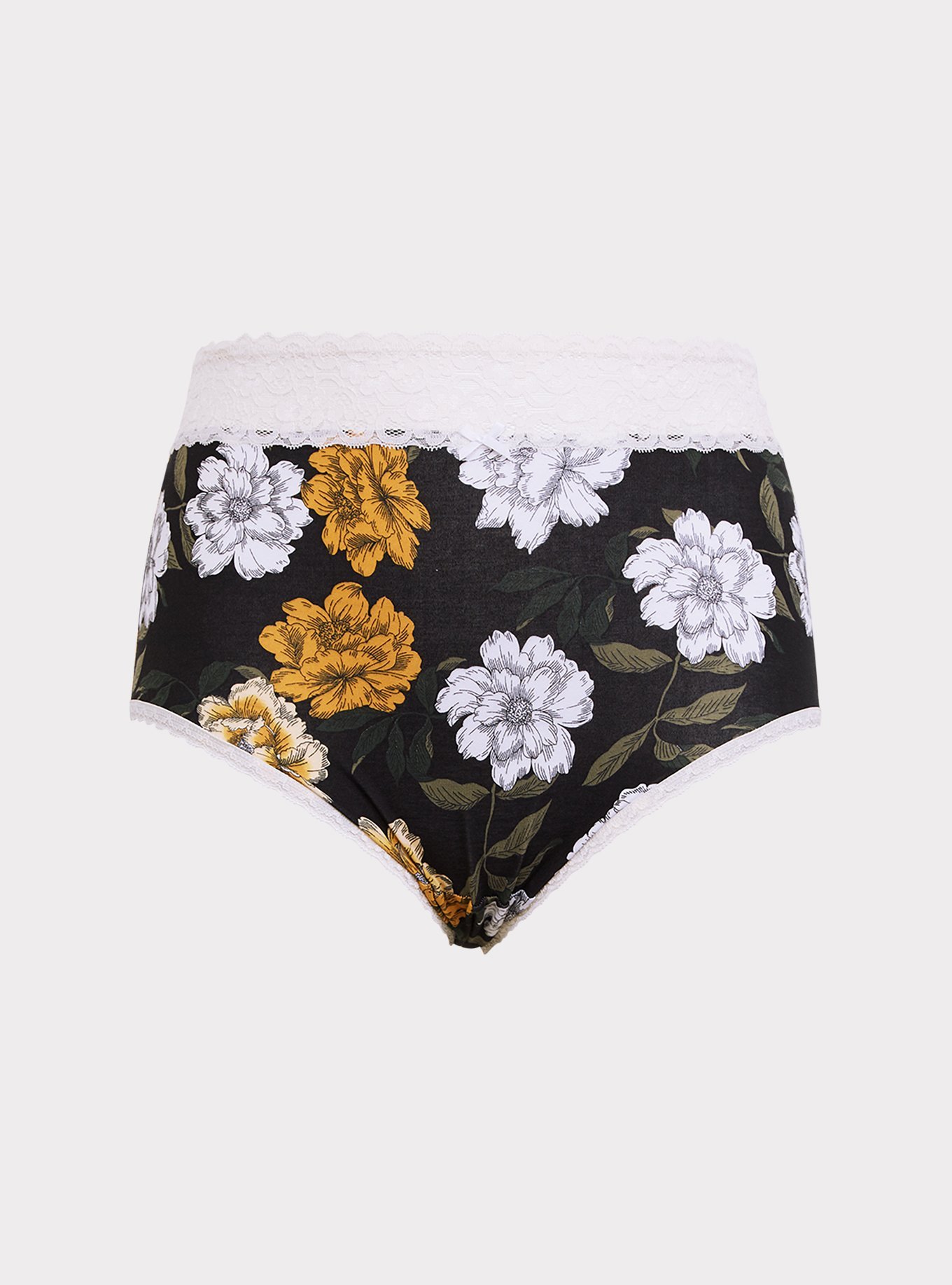 Plus Size - Cotton High-Rise Cheeky Lace Trim Panty - Torrid