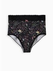 Cotton High-Rise Cheeky Lace Trim Panty, WITCHY BLACK, hi-res
