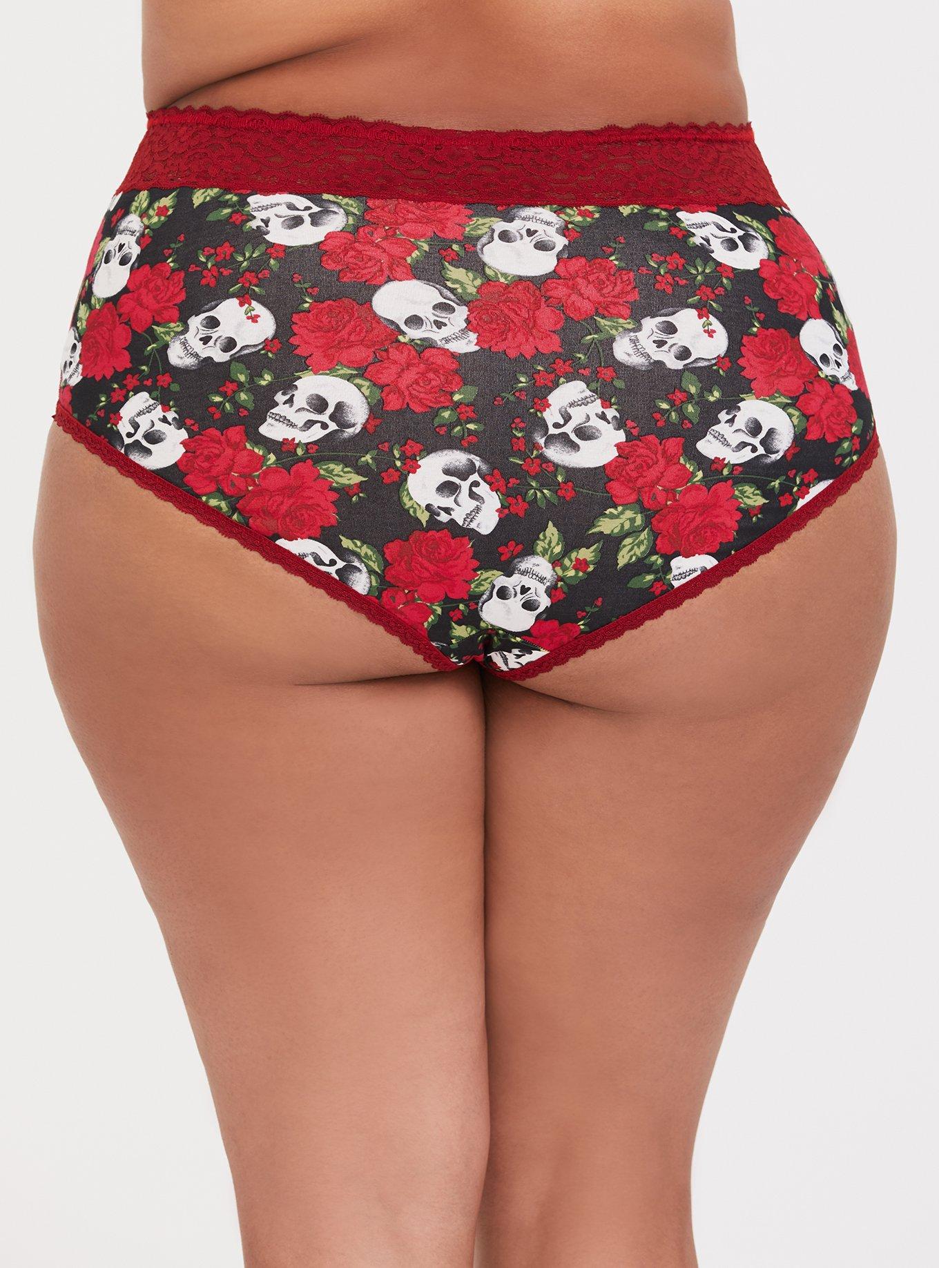Torrid Cheeky Panties Underwear Floral Wide Lace Skulls Plus Size 6 30