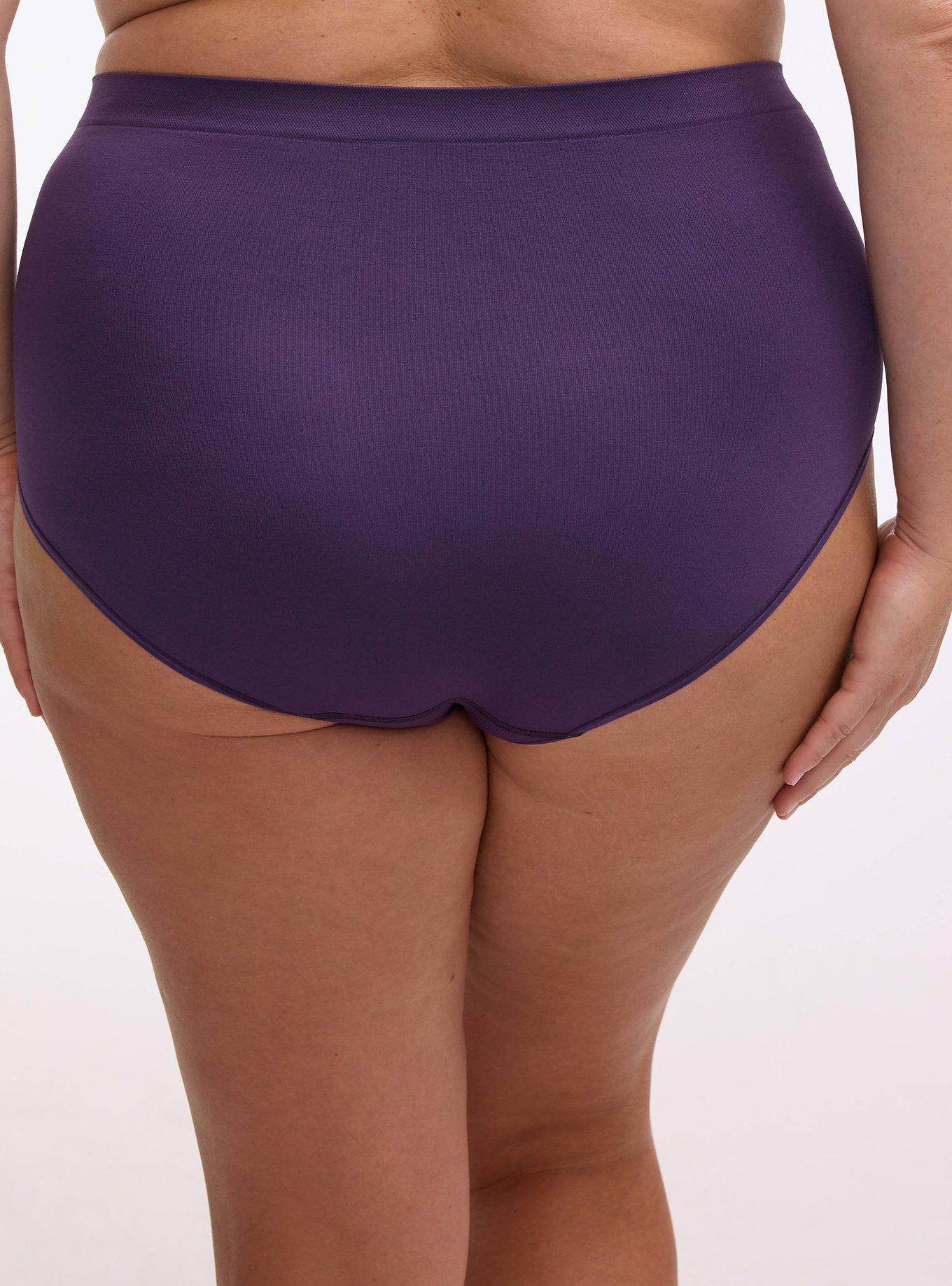 Seamless Smooth Mid-Rise Brief Panty, BLACKBERRY, alternate