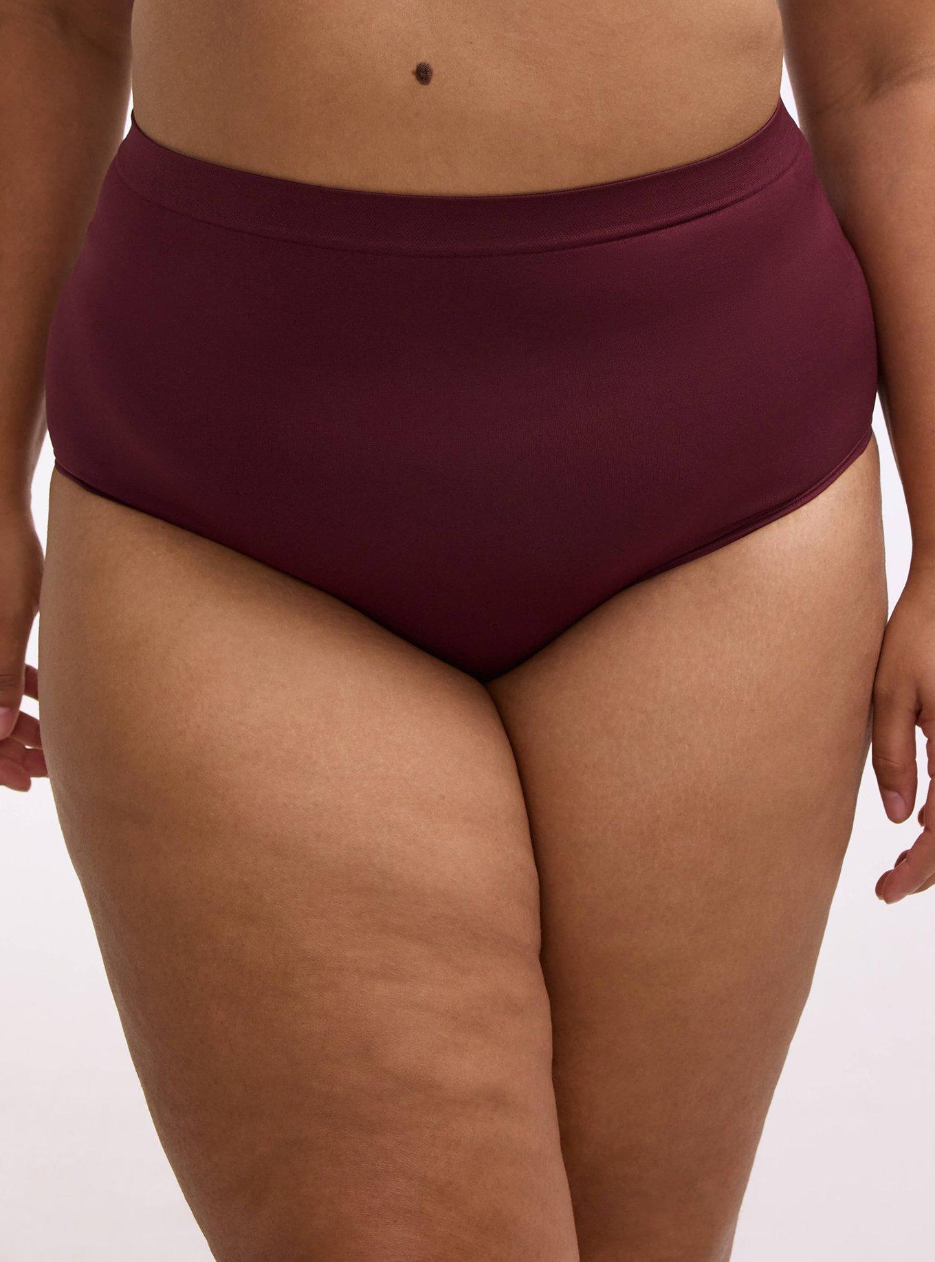 Seamless Smooth Mid-Rise Brief Panty, FIG, hi-res